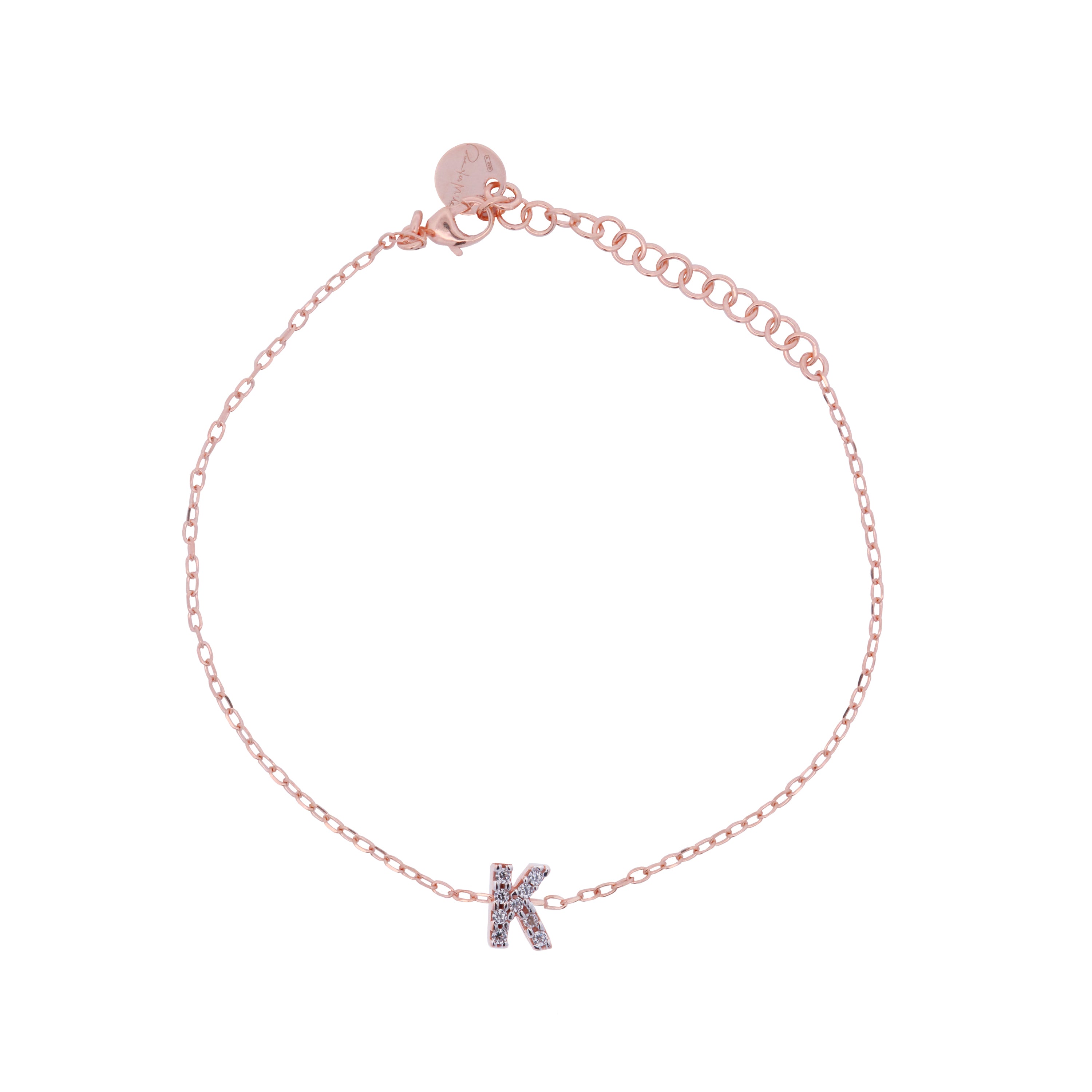 Bracelets - Chain bracelet with letter and white zircons - 20 | Rue des Mille