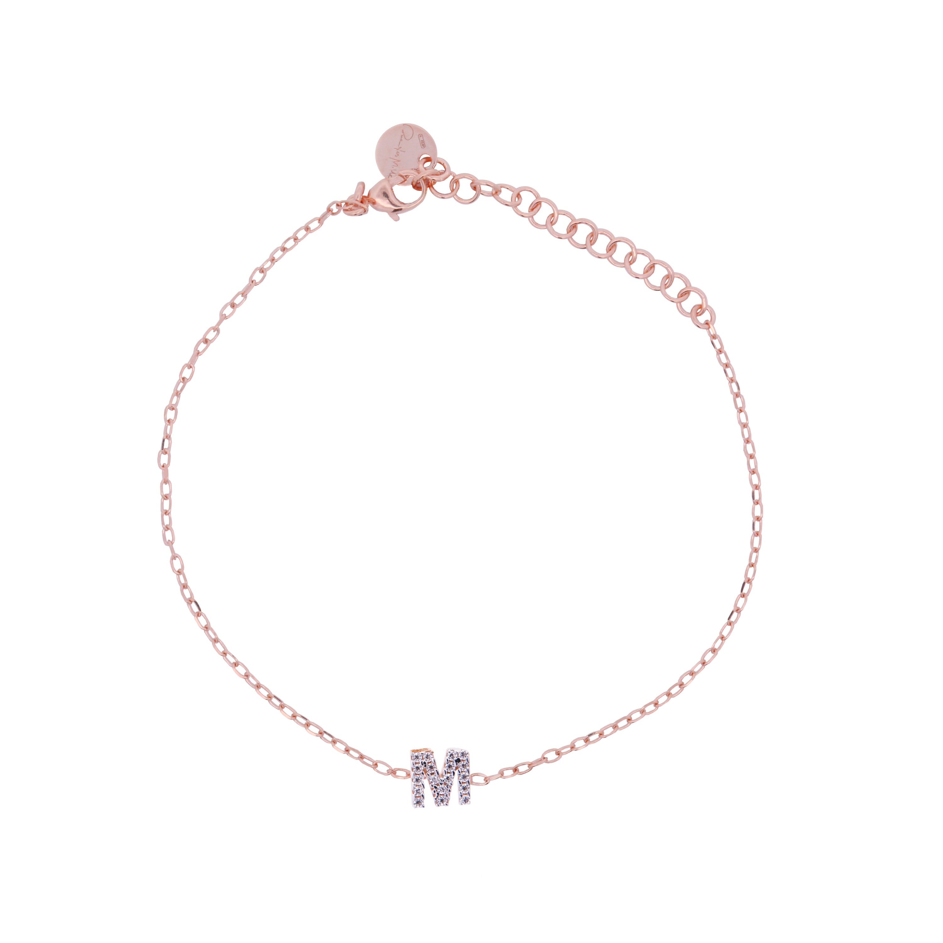 Bracelets - Chain bracelet with letter and white zircons - 24 | Rue des Mille