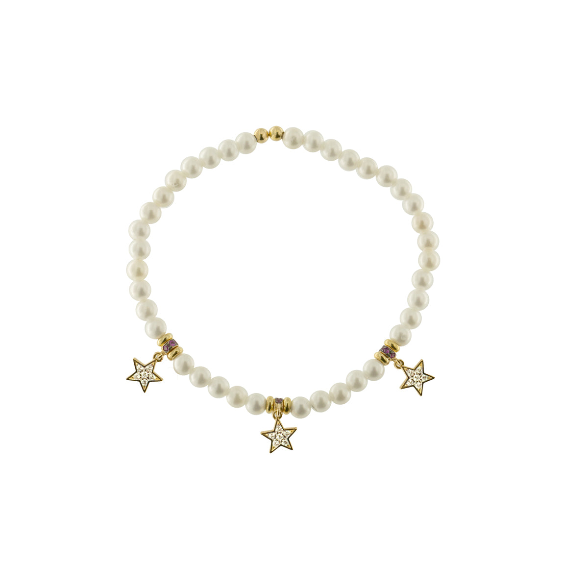 Bracelets - ELASTIC BRACELET PEARLS 3 STARS - GALACTICA - 1 | Rue des Mille