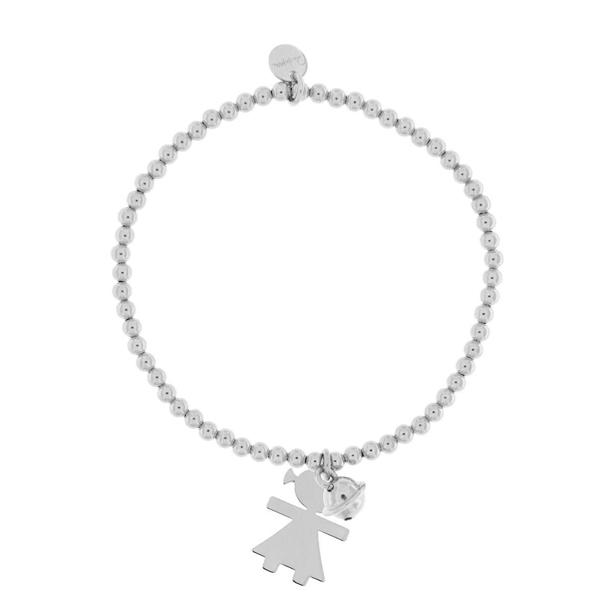 Bracelets - Beaded Stretch Bracelet with Little Girl Pendant - 2 | Rue des Mille