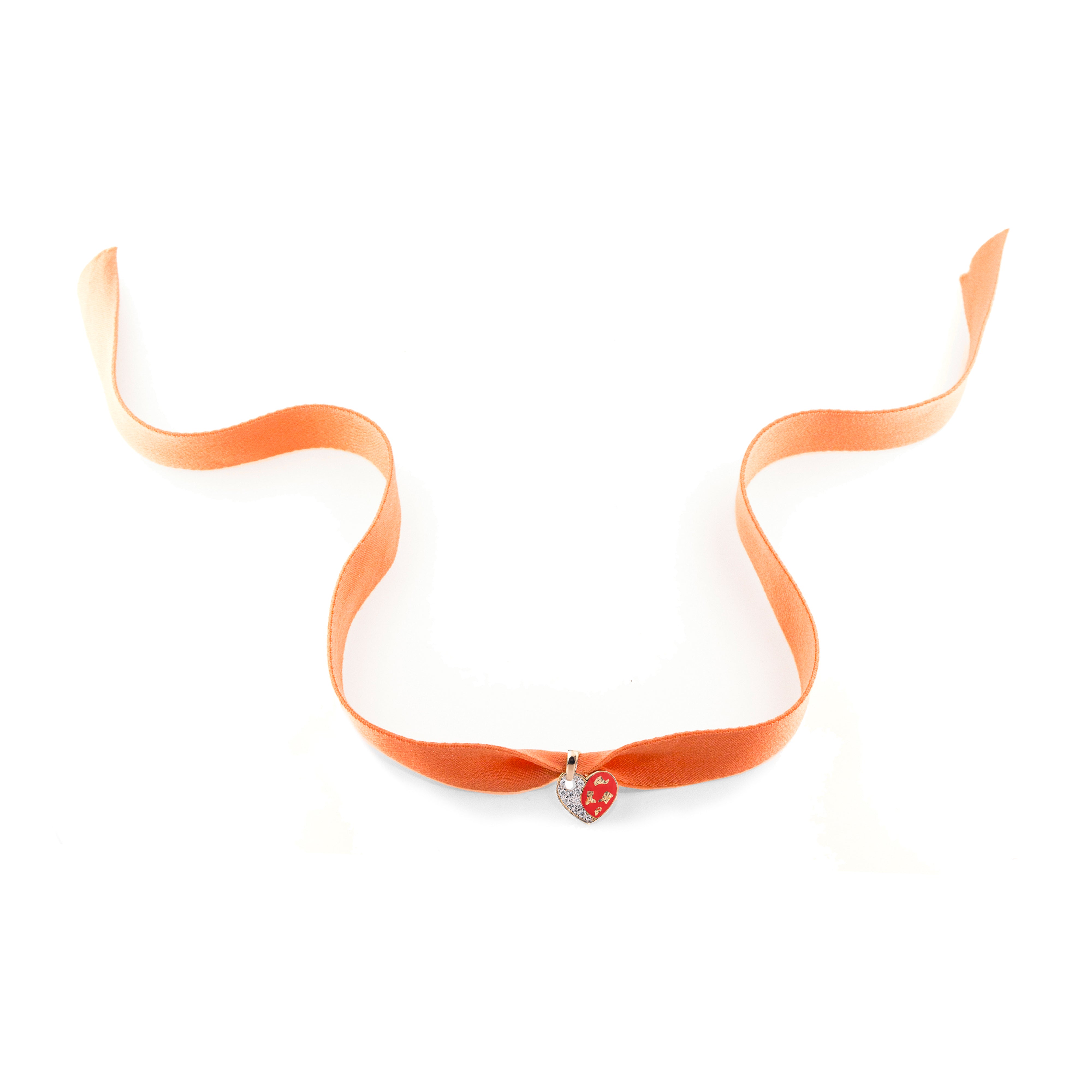 Girocolli - Choker con cuore - Smalto e Foglia oro - 2 | Rue des Mille