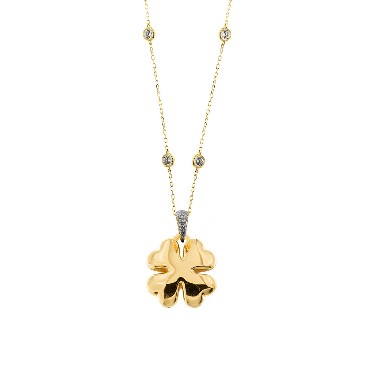 Necklaces - SMALL ELECTROFORMED CLOVER NECKLACE - GO BIG - 1 | Rue des Mille