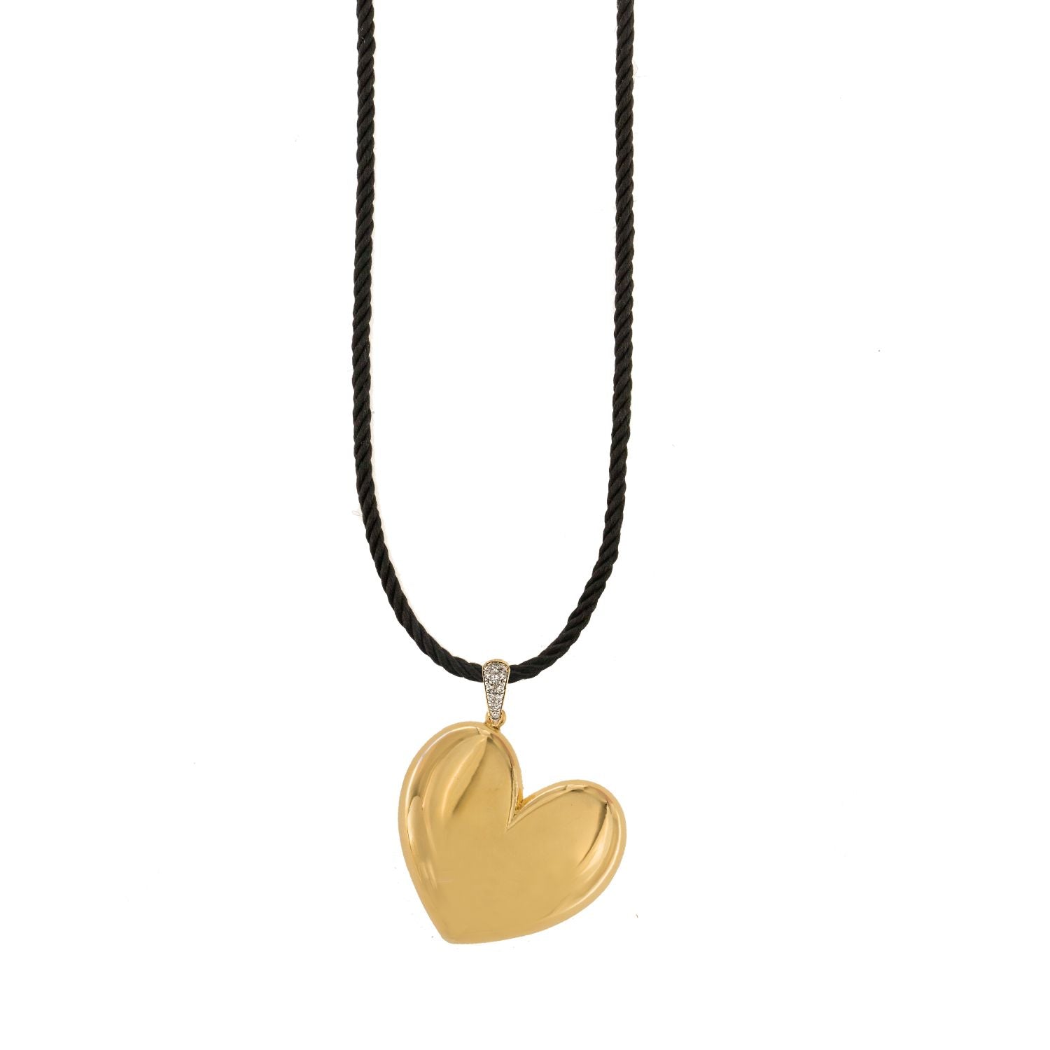 Torchon cord necklace Electroformed Heart - GO BIG