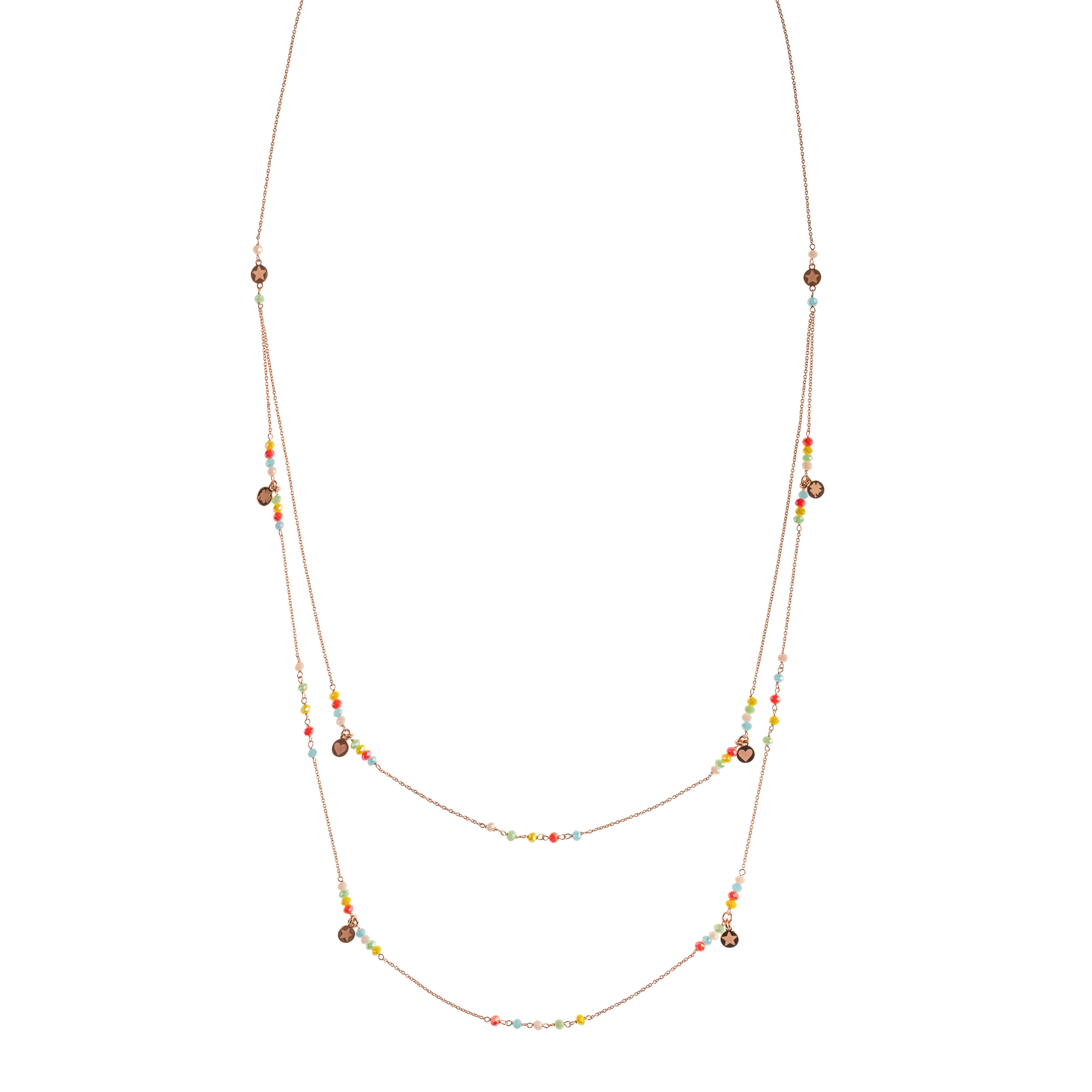 Necklaces - Double chain necklace - Gipsy Color - 1 | Rue des Mille