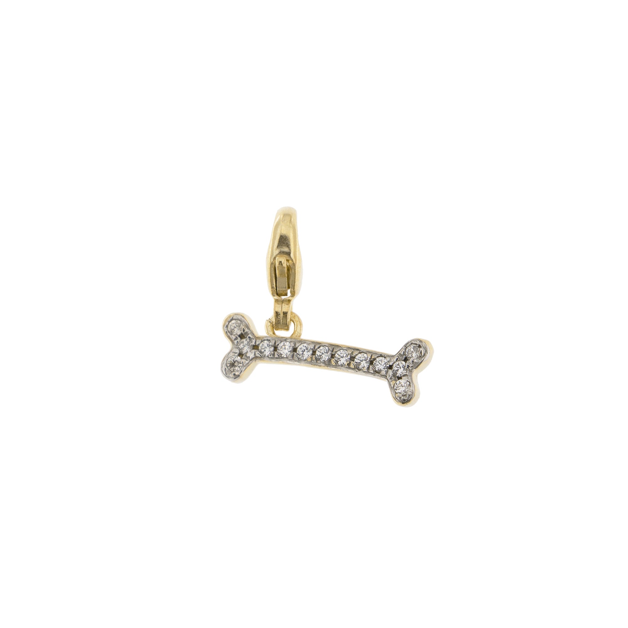 Pendants - Pendant Small Bone With Zirconia - 2 | Rue des Mille