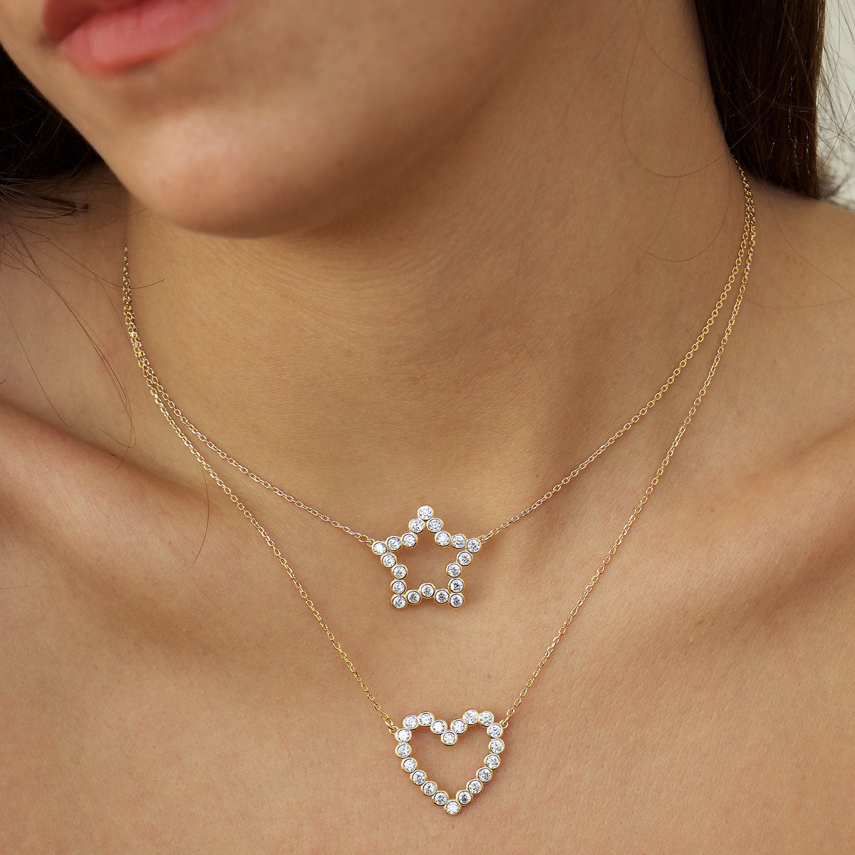 Chain Choker with Zircons - Star