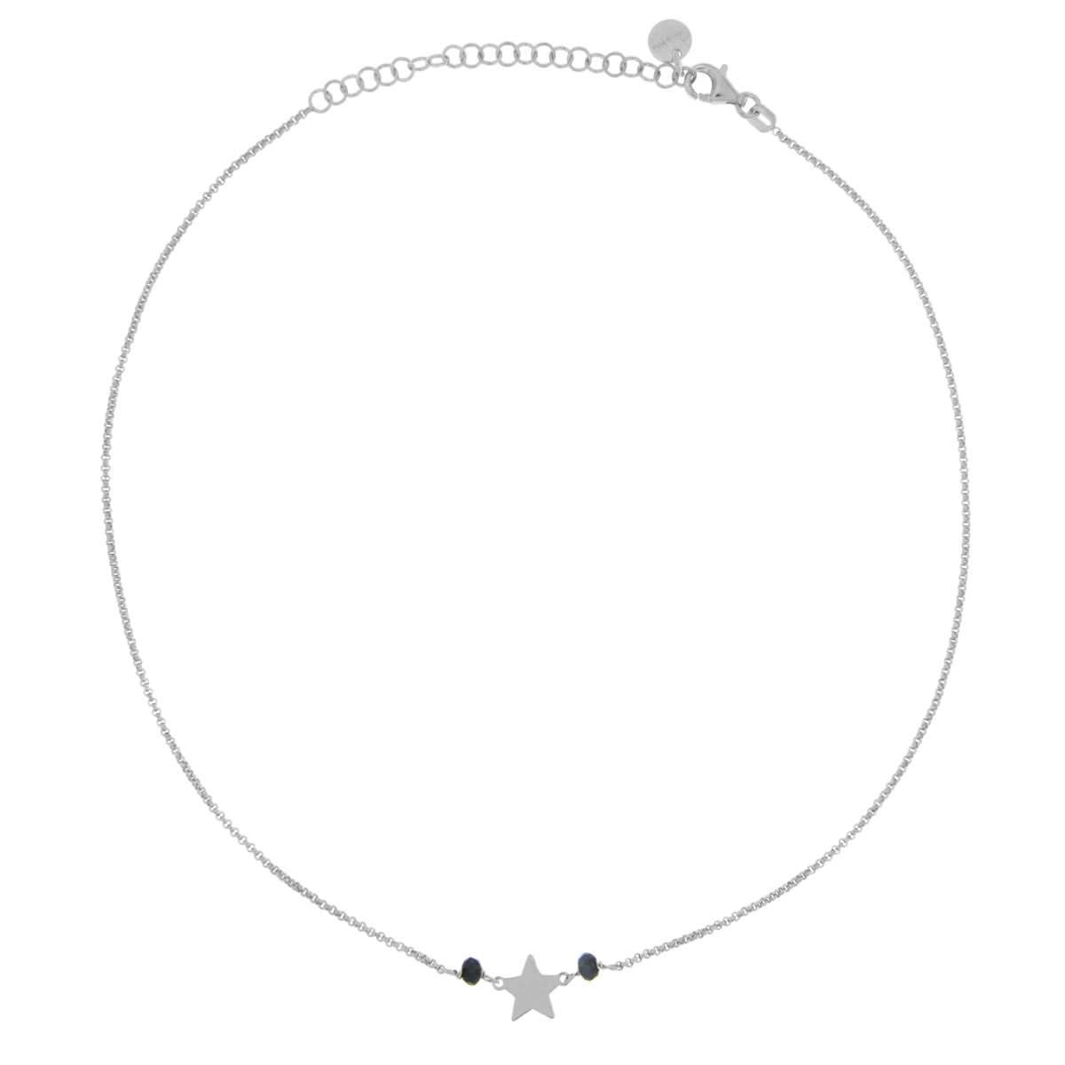 Chokers - Chain Choker  Pearl Blue Star - 2 | Rue des Mille