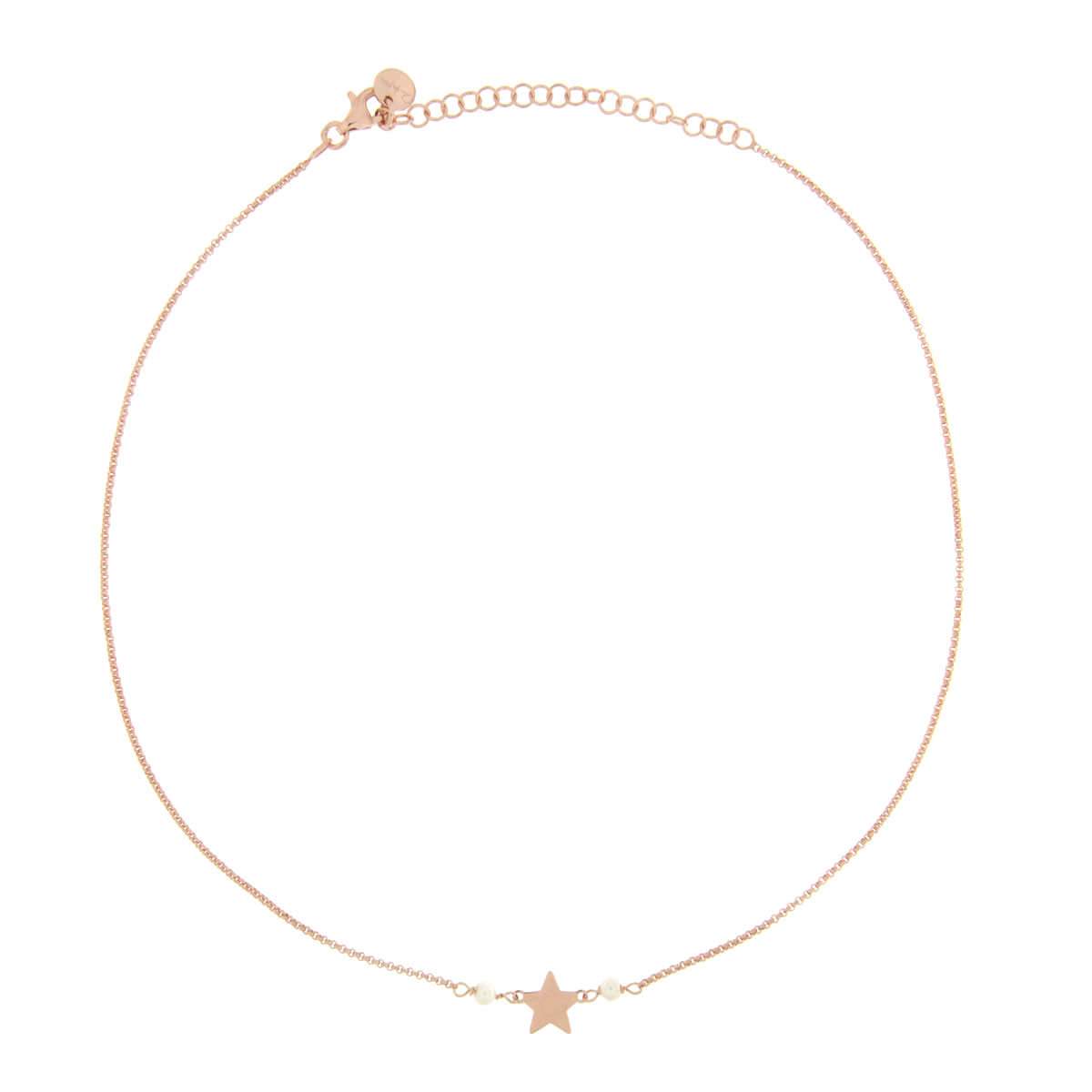 Chokers - Chain Choker  Pearl Star - 1 | Rue des Mille