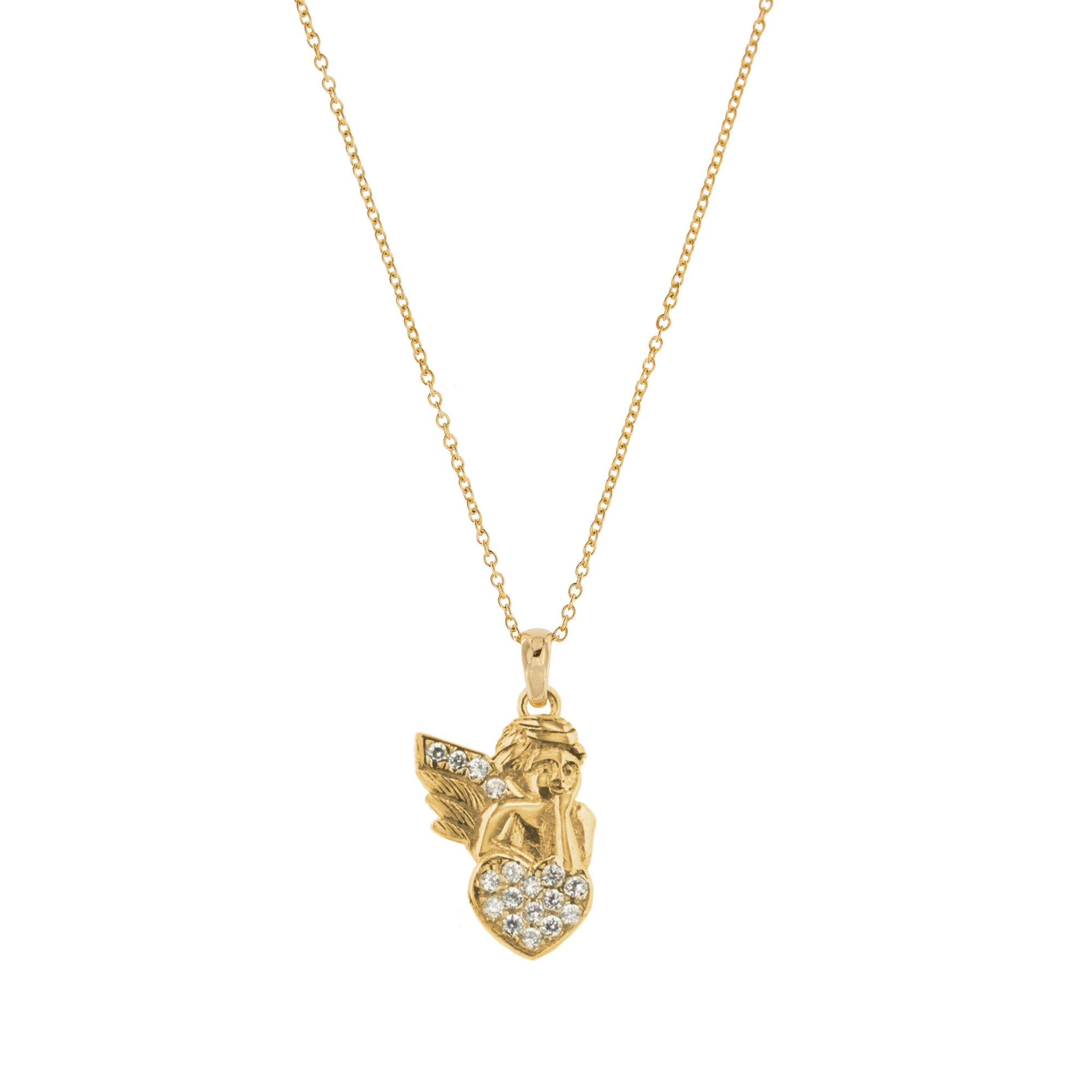 Chokers - Necklace Angel Subject With Zirconia - 4 | Rue des Mille