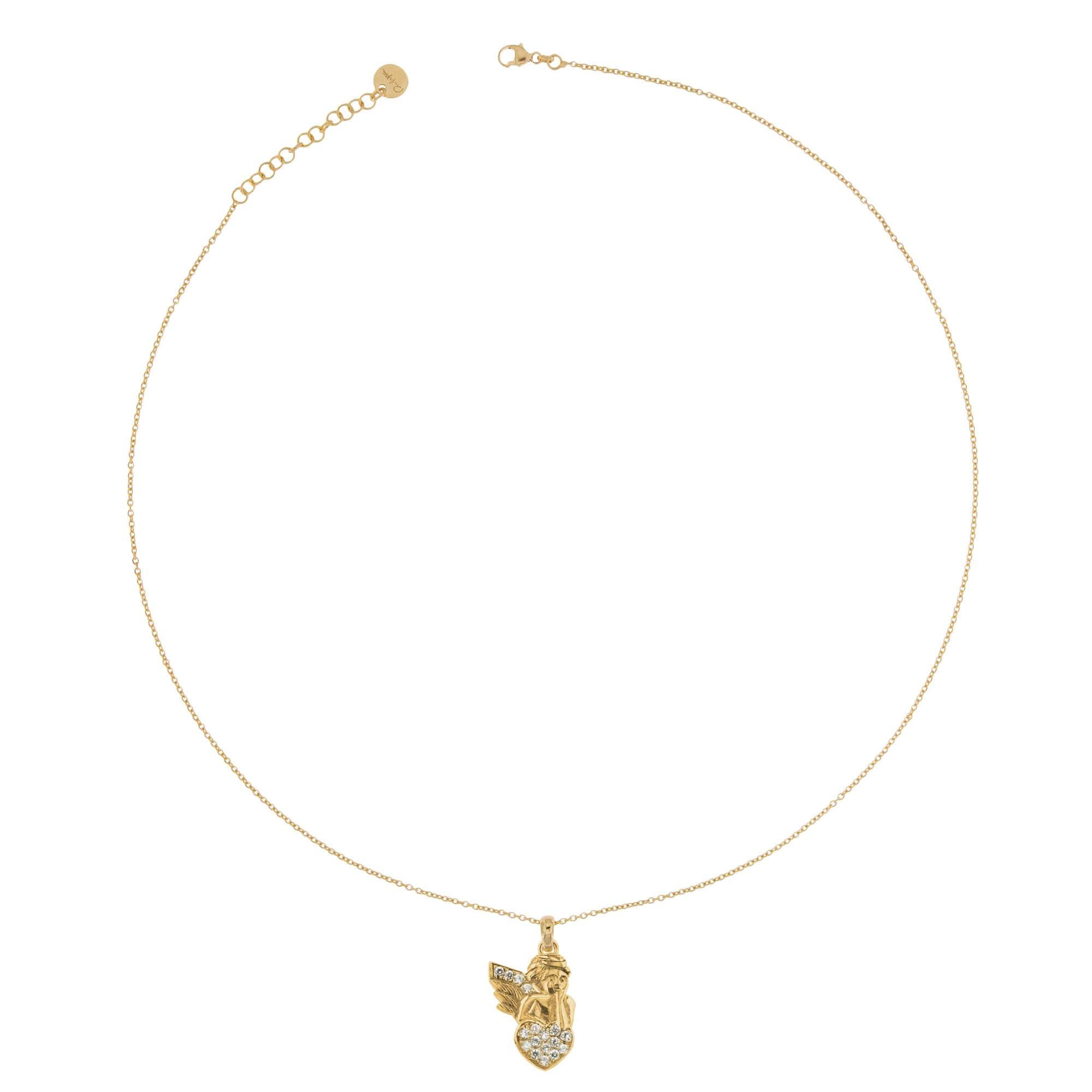 Chokers - Necklace Angel Subject With Zirconia - 2 | Rue des Mille