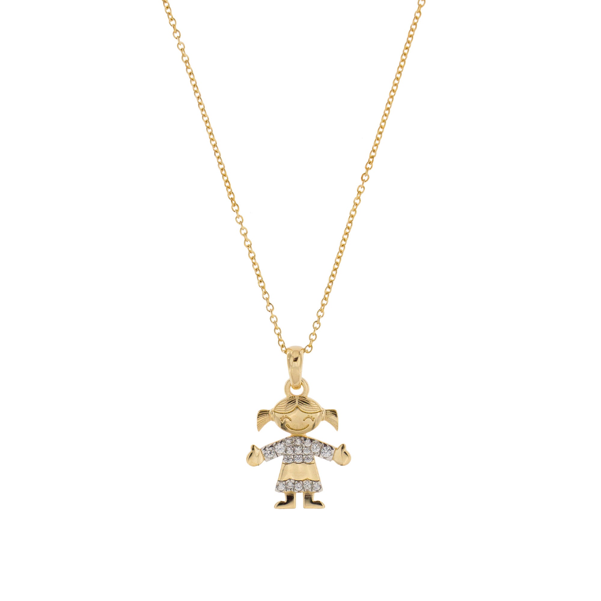 Chokers - Necklace Little Girl Subject With Zirconia - 4 | Rue des Mille