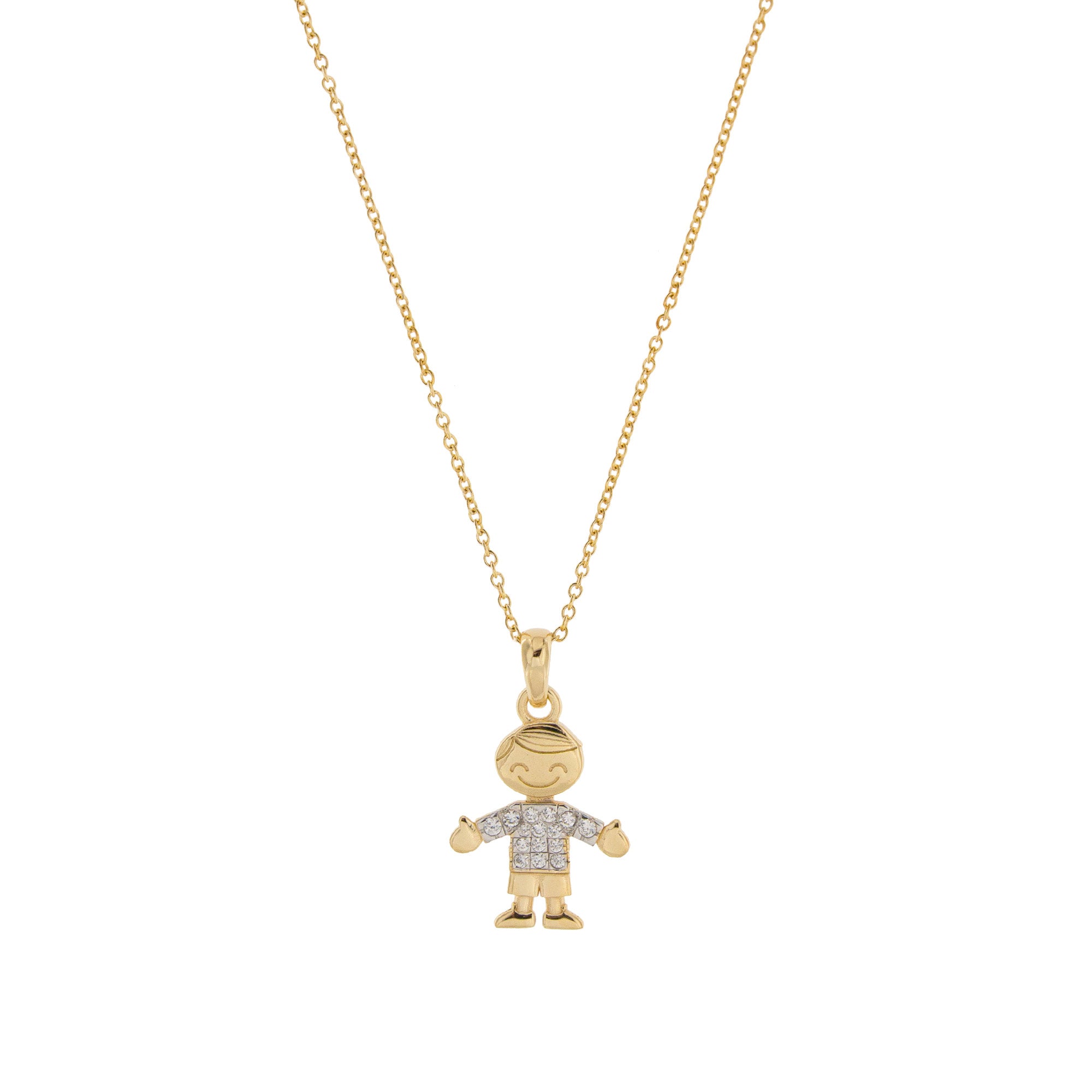 Chokers - Necklace Little Boy Subject With Zirconia - 4 | Rue des Mille