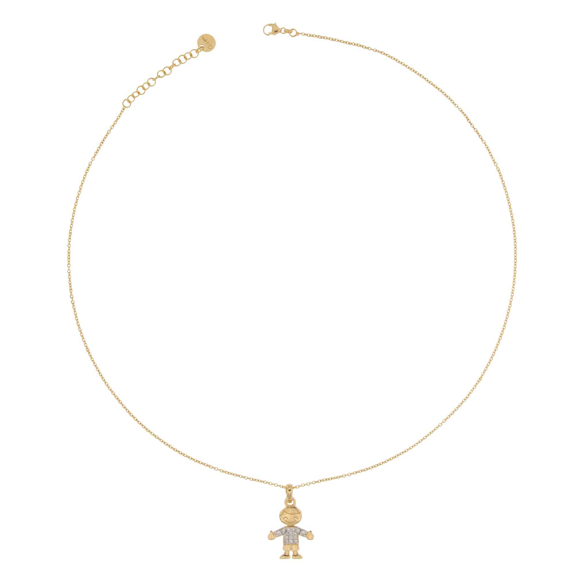 Chokers - Necklace Little Boy Subject With Zirconia - 2 | Rue des Mille