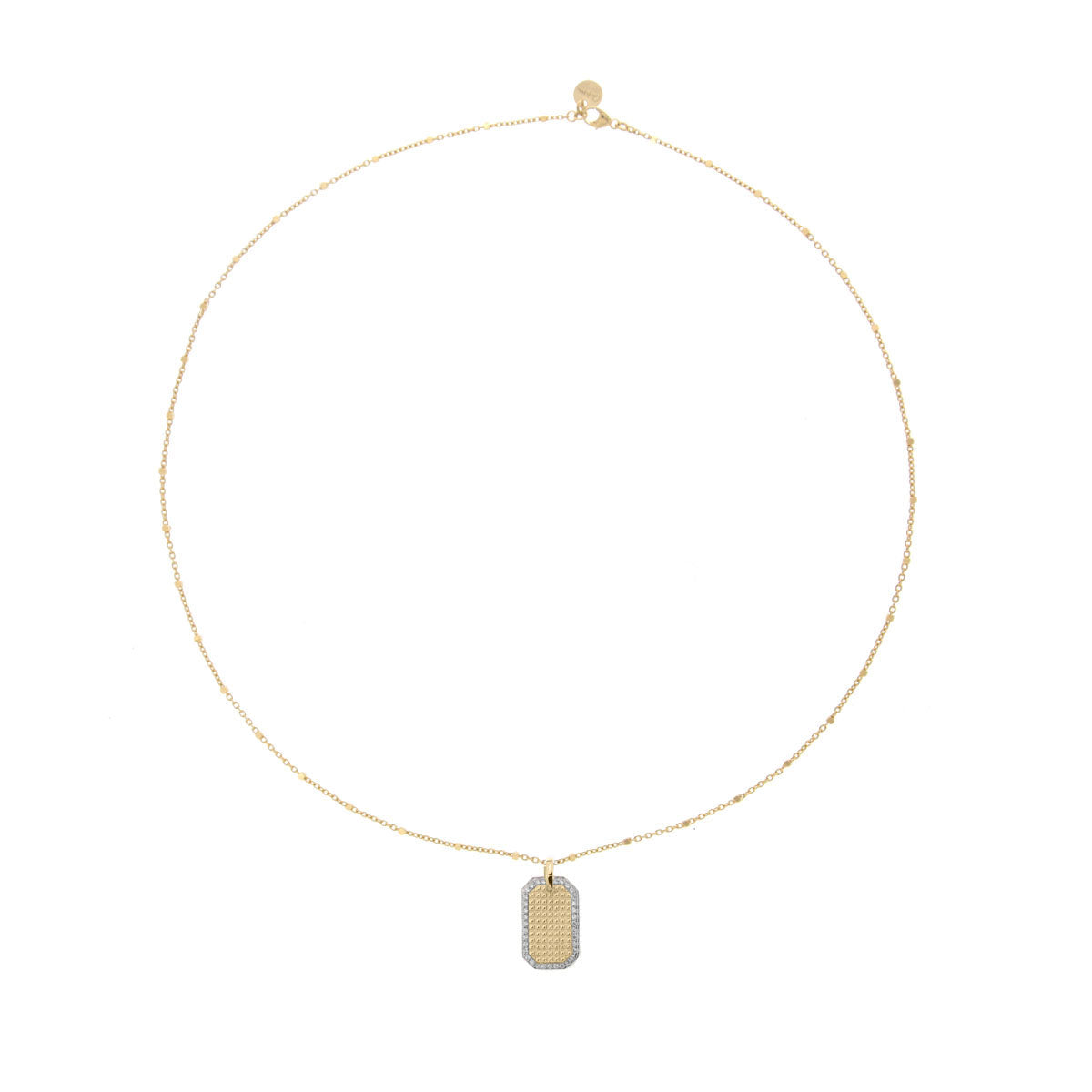 Chokers - Chocker stud texture medal - chain and dot - 2 | Rue des Mille
