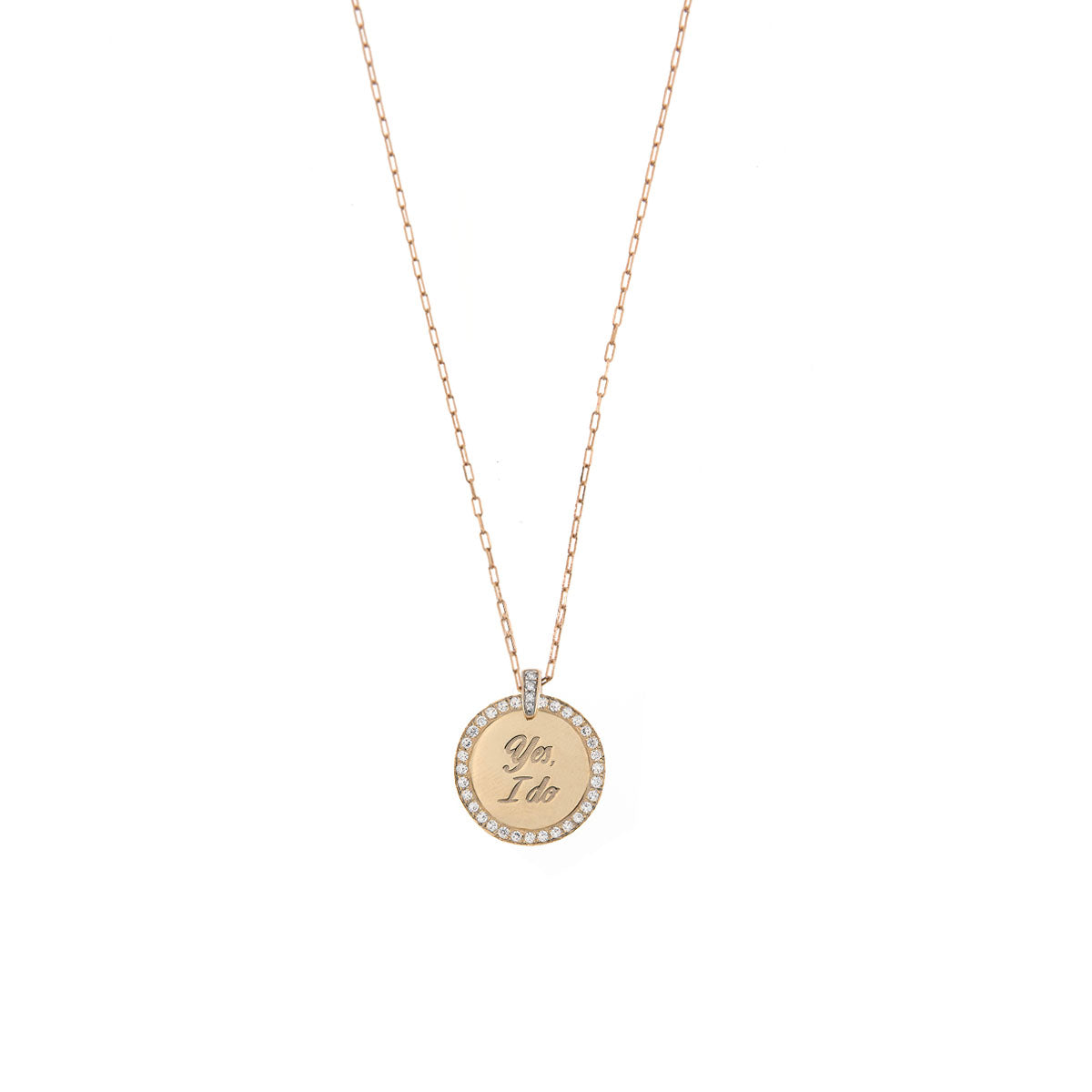 Chokers - Choker YES I DO medal -  thin elongated chain - 1 | Rue des Mille