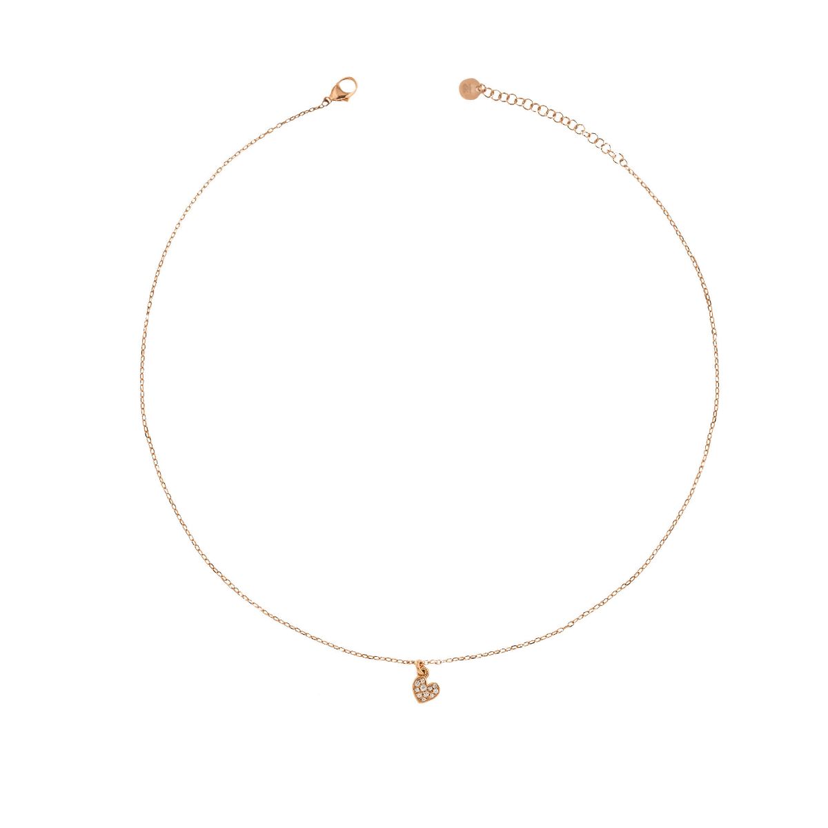 Chokers - Choker chain and heart zircons - 1 | Rue des Mille