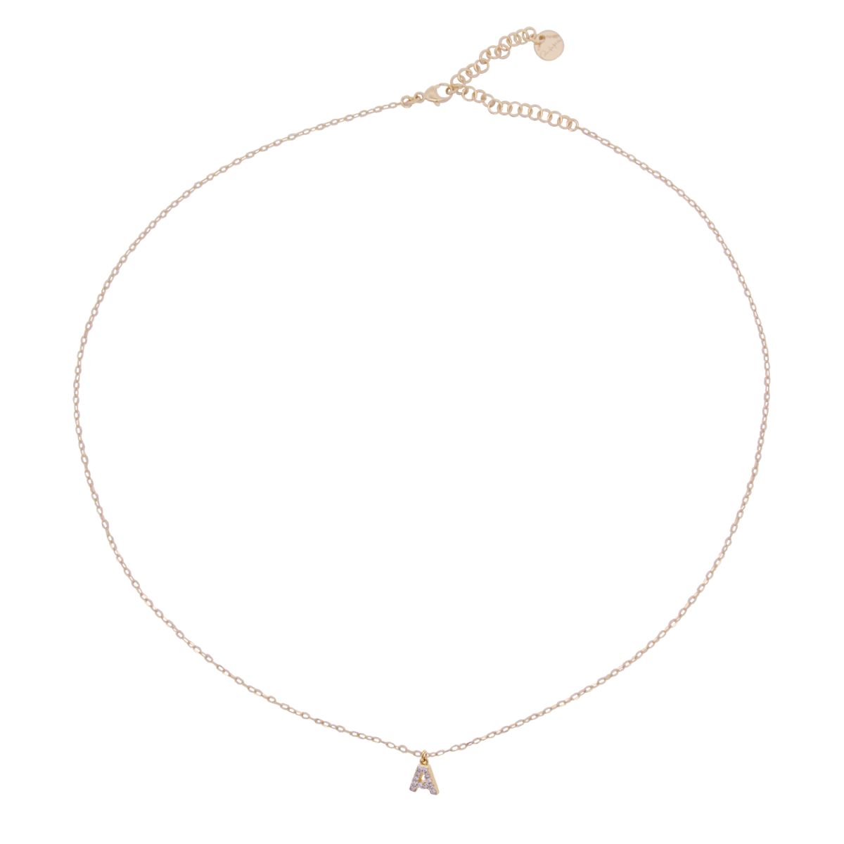 Chokers - Chain choker with letter and white zircons - 4 | Rue des Mille