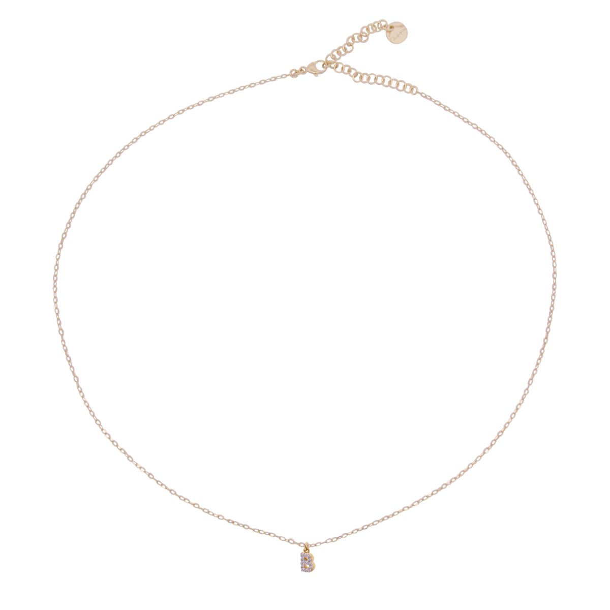 Chokers - Chain choker with letter and white zircons - 6 | Rue des Mille