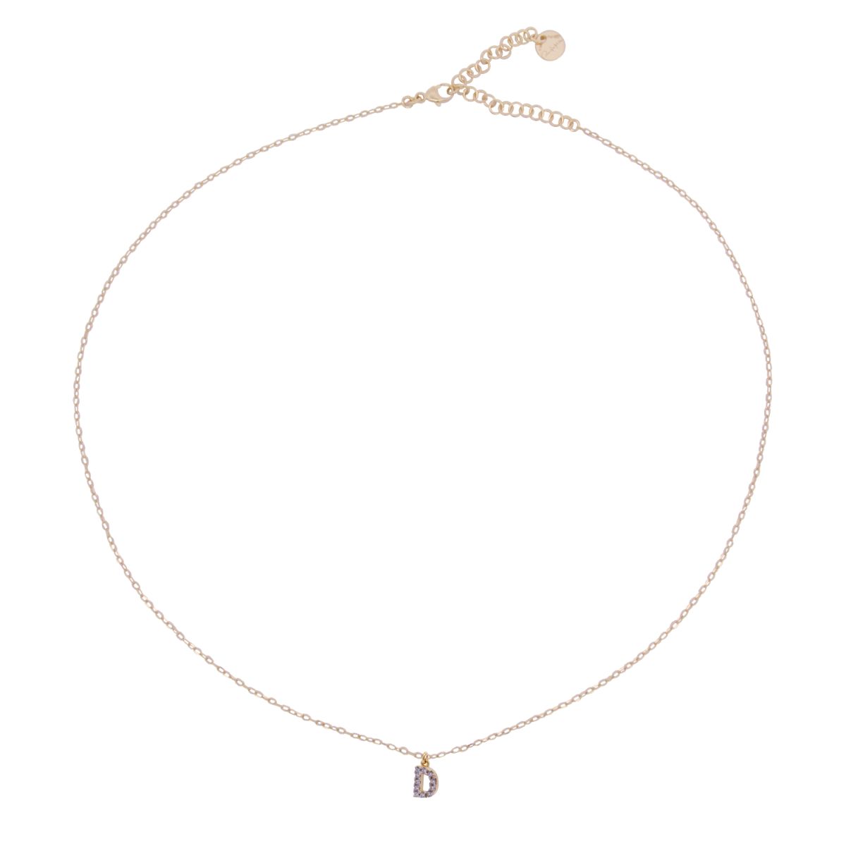 Chokers - Chain choker with letter and white zircons - 10 | Rue des Mille