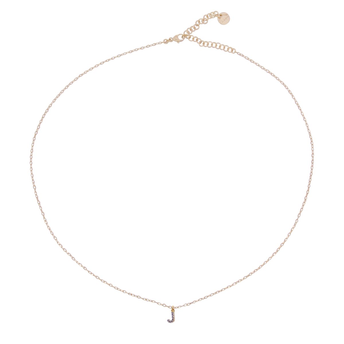 Chokers - Chain choker with letter and white zircons - 22 | Rue des Mille