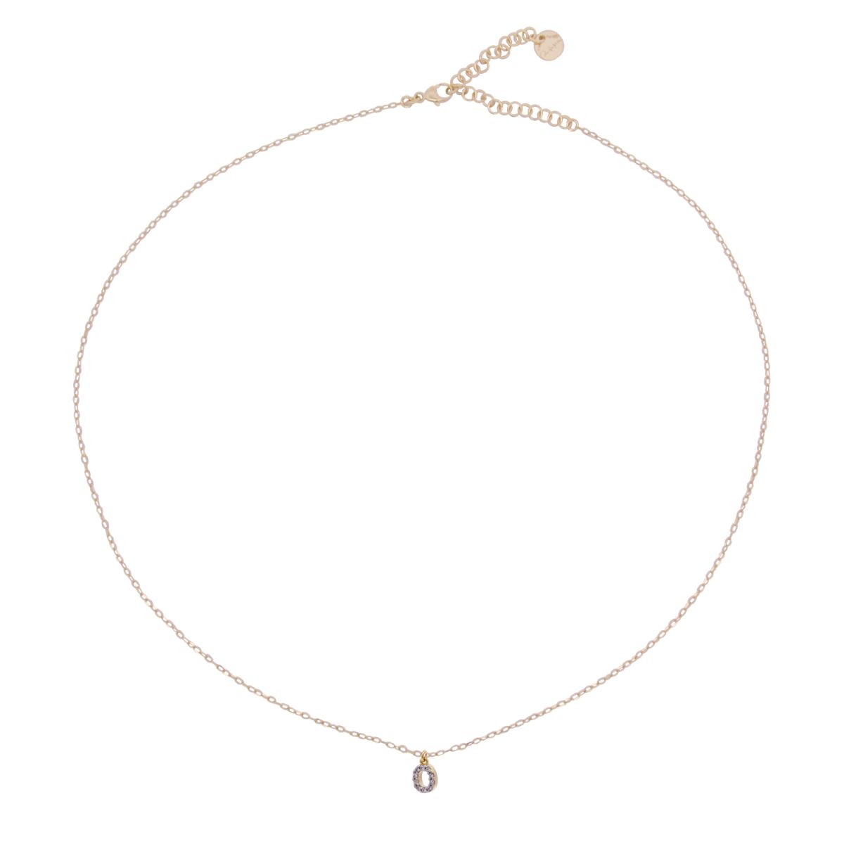 Chokers - Chain choker with letter and white zircons - 32 | Rue des Mille