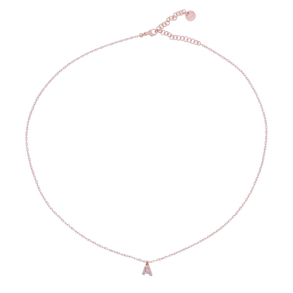 Chokers - Chain choker with letter and white zircons - 3 | Rue des Mille