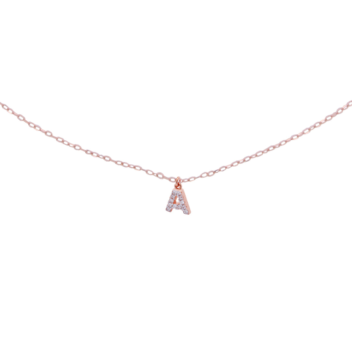 Chokers - Chain choker with letter and white zircons - 1 | Rue des Mille