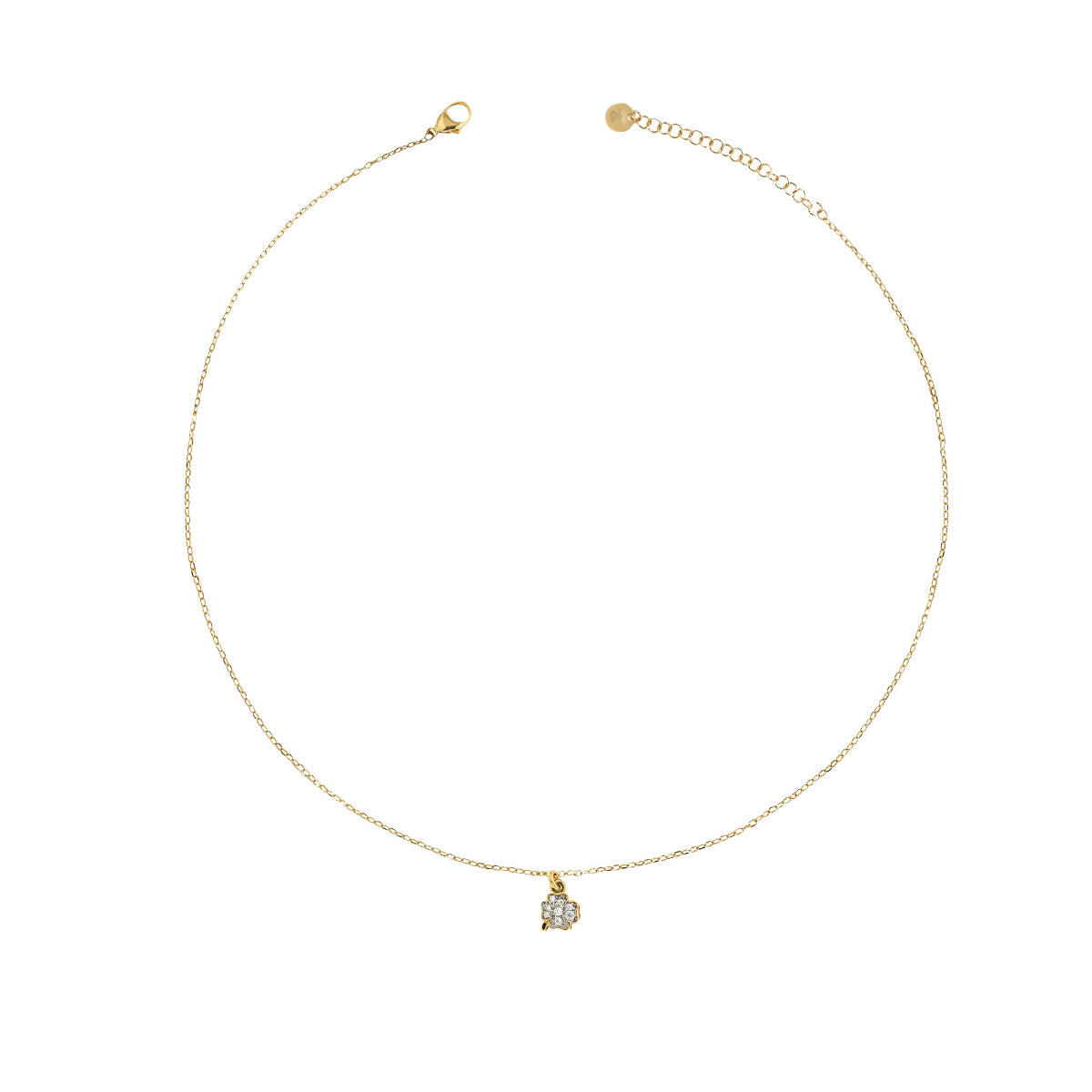 Chokers - Choker chain and clover zircons - 2 | Rue des Mille