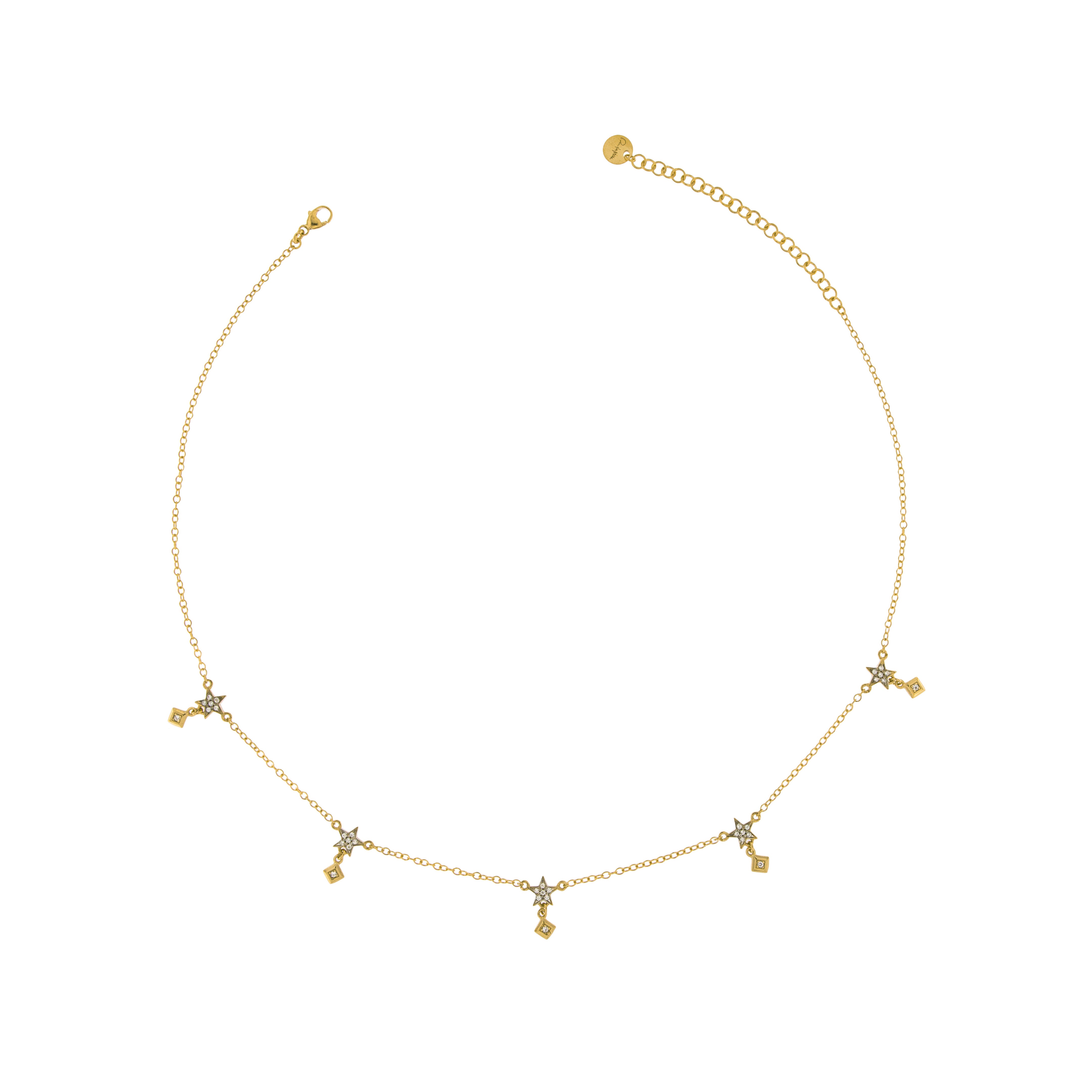 Chokers - Choker with 5 Stars and Studs - 3 | Rue des Mille