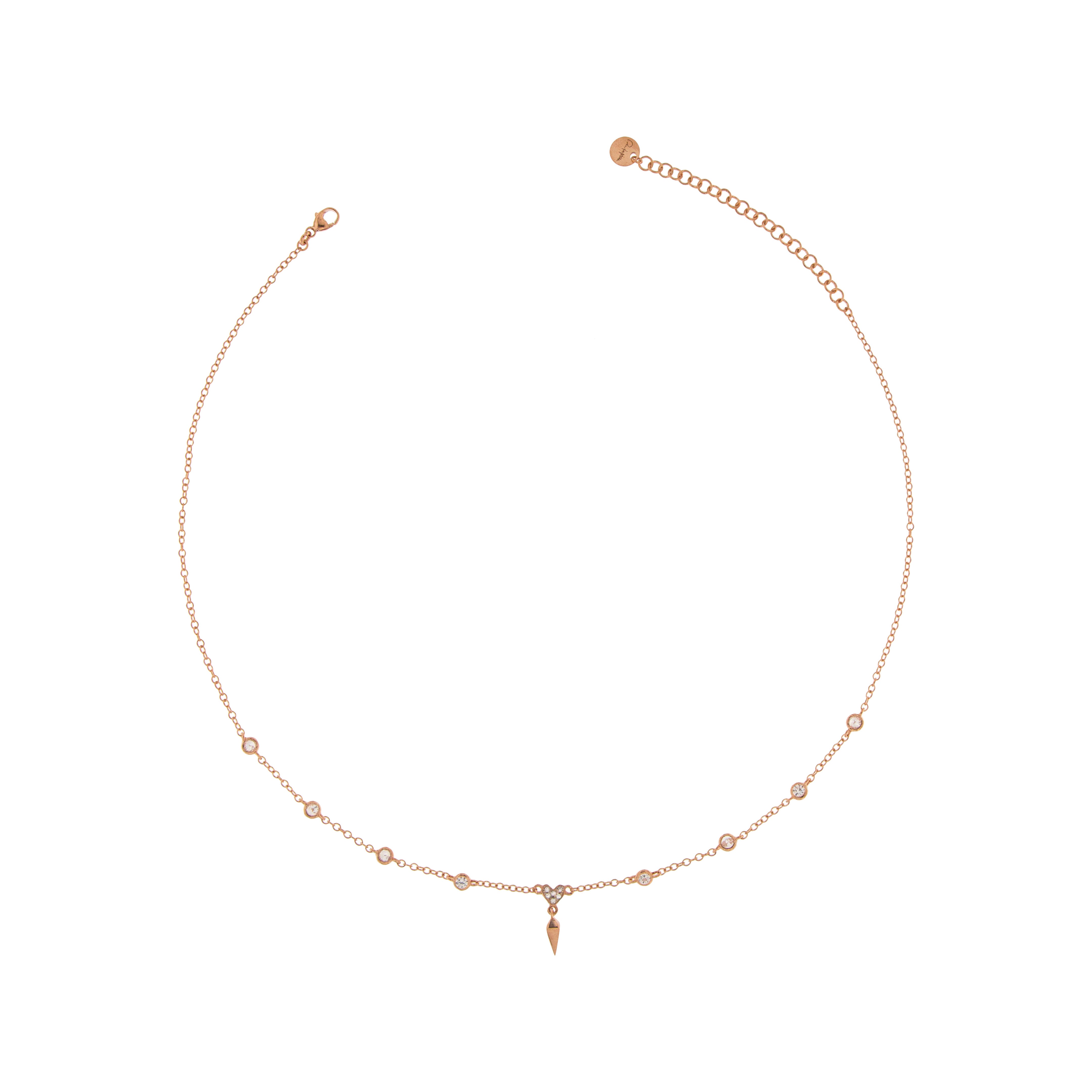 Chokers - Choker Heart/Lance and White Zircons - 1 | Rue des Mille