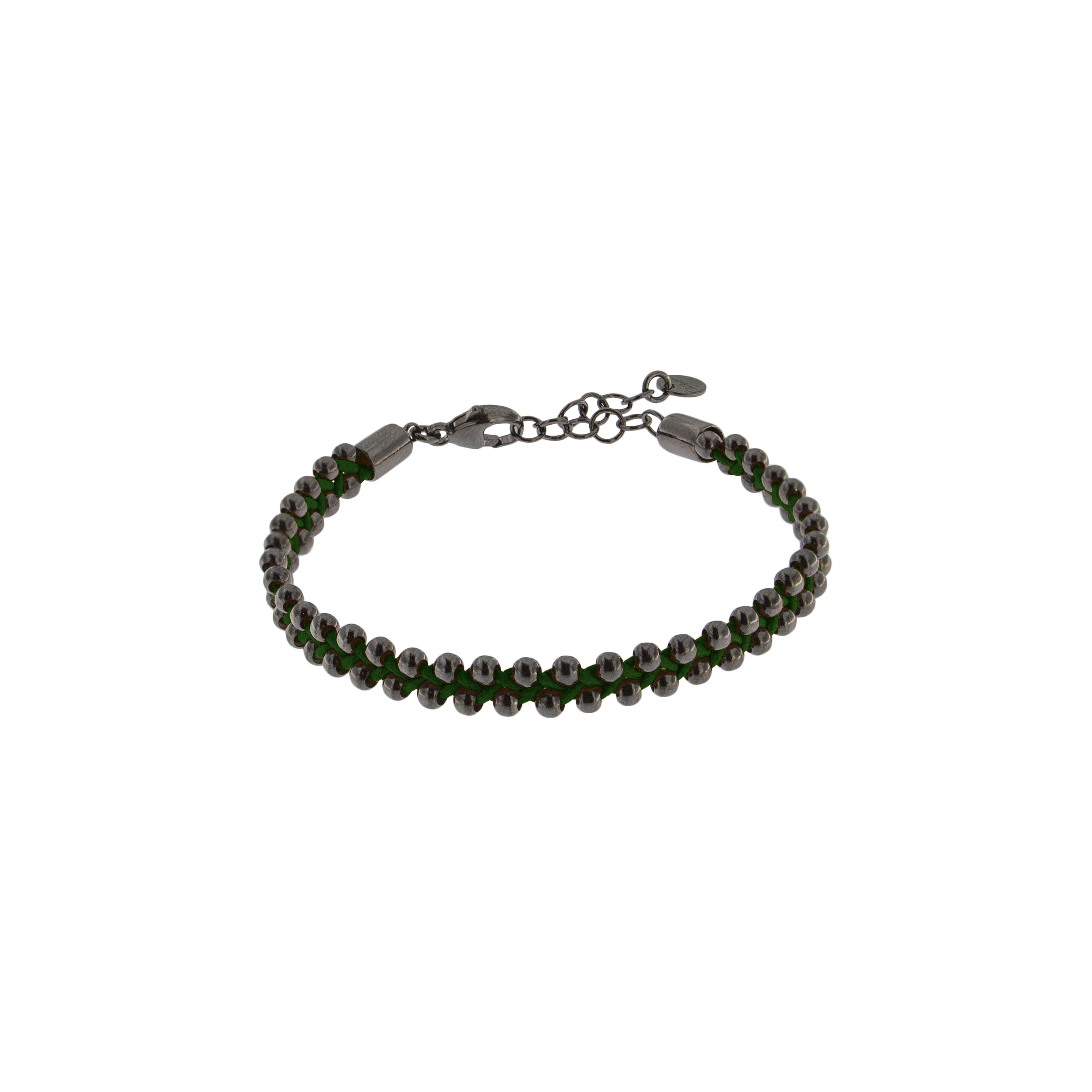 Bracelets - Burnished Curb Chain Bracelet With Colored Cotton - 4 | Rue des Mille