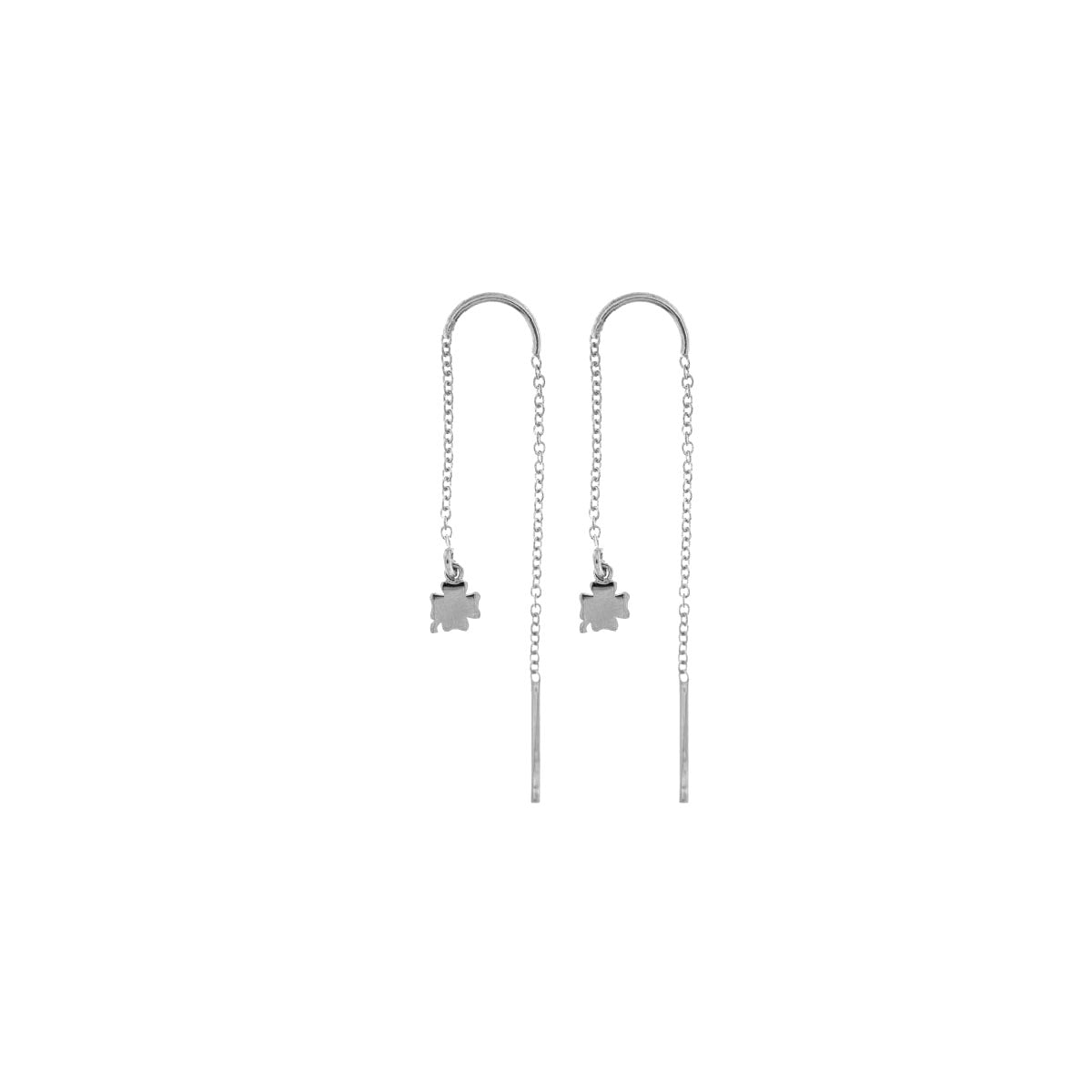 Earrings - Earring chain rounded subject - clover - 3 | Rue des Mille