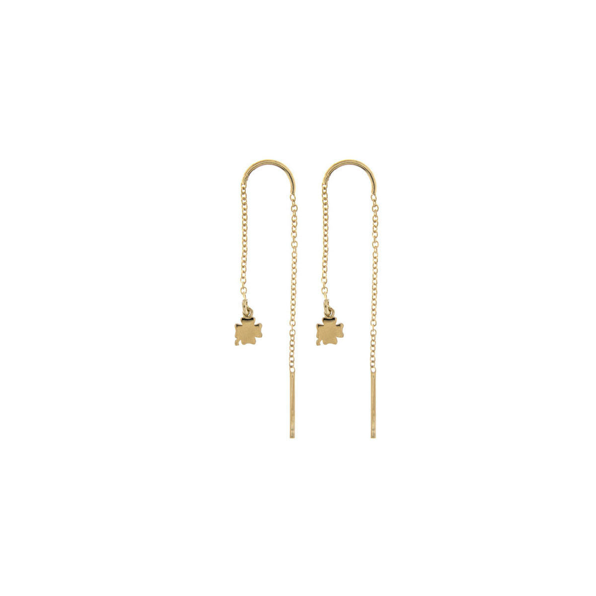 Earrings - Earring chain rounded subject - clover - 2 | Rue des Mille