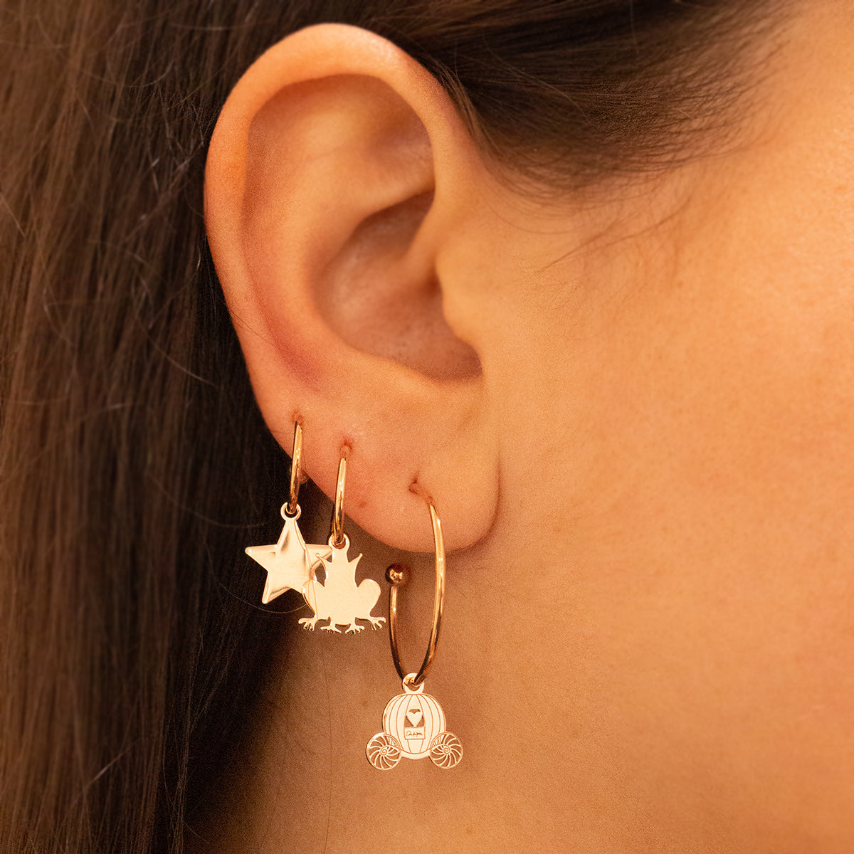 Earrings - Hoop Earrings Micro Pendant - Star - 5 | Rue des Mille