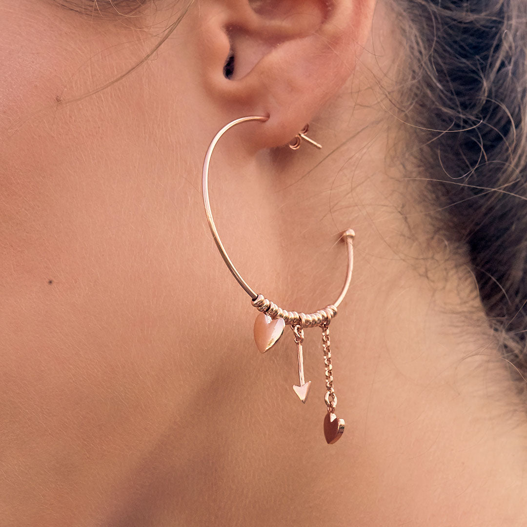 Hoop Earrings With Micro Circles/Hearts/Arrow