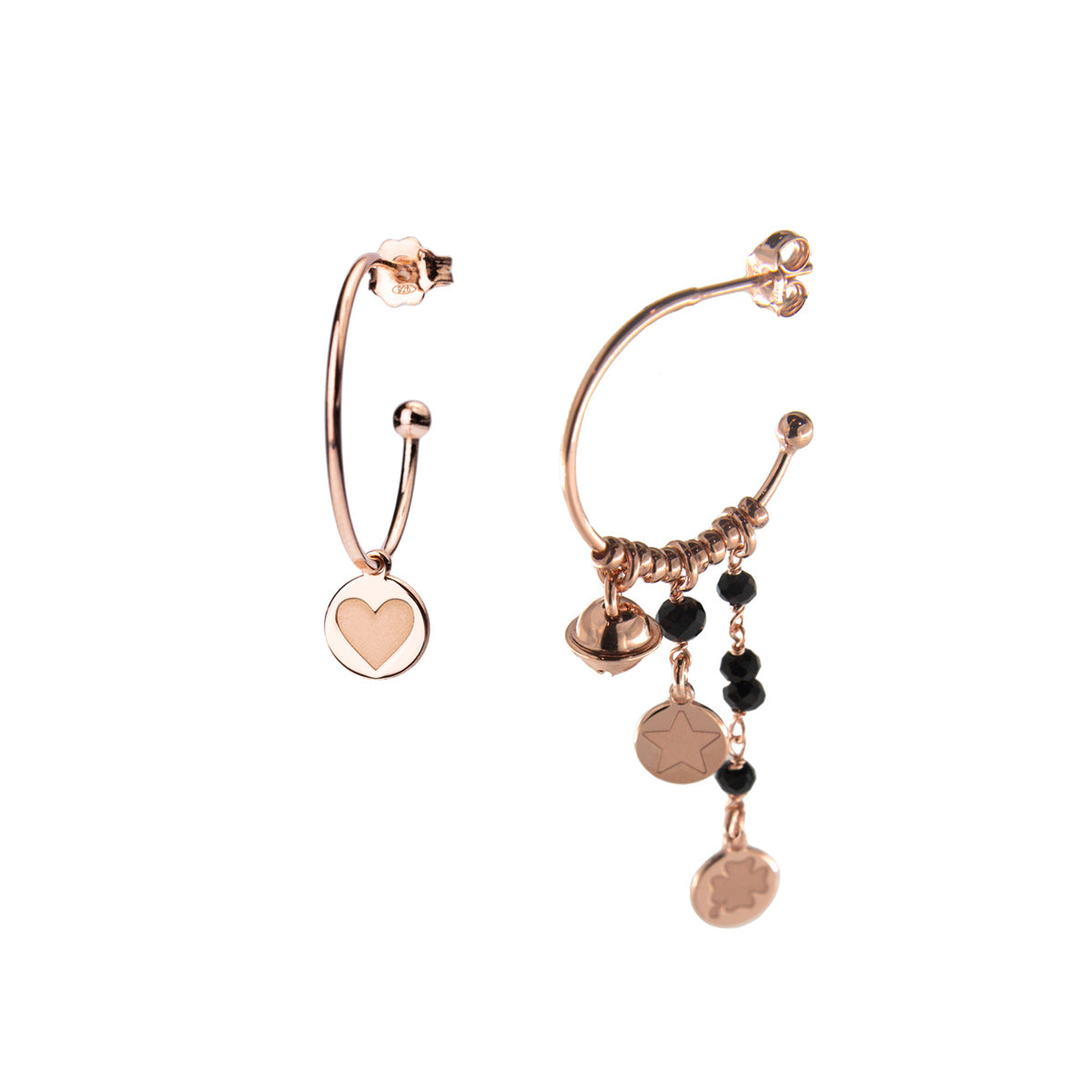 Earrings - ASYMMETRIC CIRCLE EARRINGS - GIPSY TIERRA BLACK - 1 | Rue des Mille