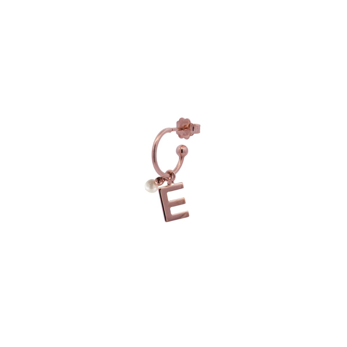 Earrings - SINGLE EARRING CIRCLE LETTER AND MICRO PEARL - 6 | Rue des Mille