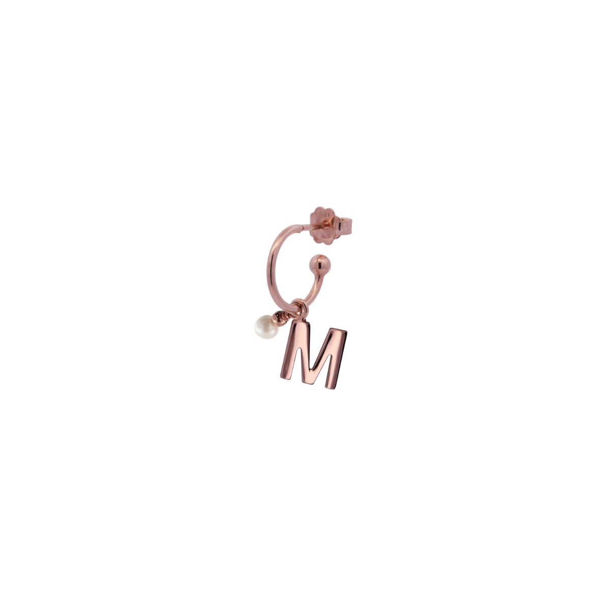 Earrings - SINGLE EARRING CIRCLE LETTER AND MICRO PEARL - 11 | Rue des Mille