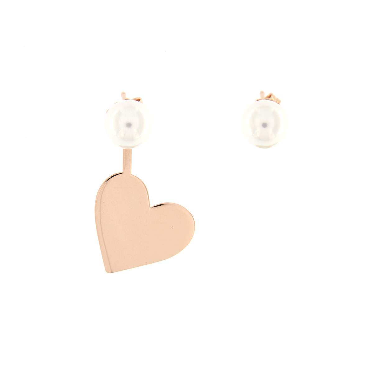 Earrings - Pearl Earrings and Heart Pendant - 2 | Rue des Mille