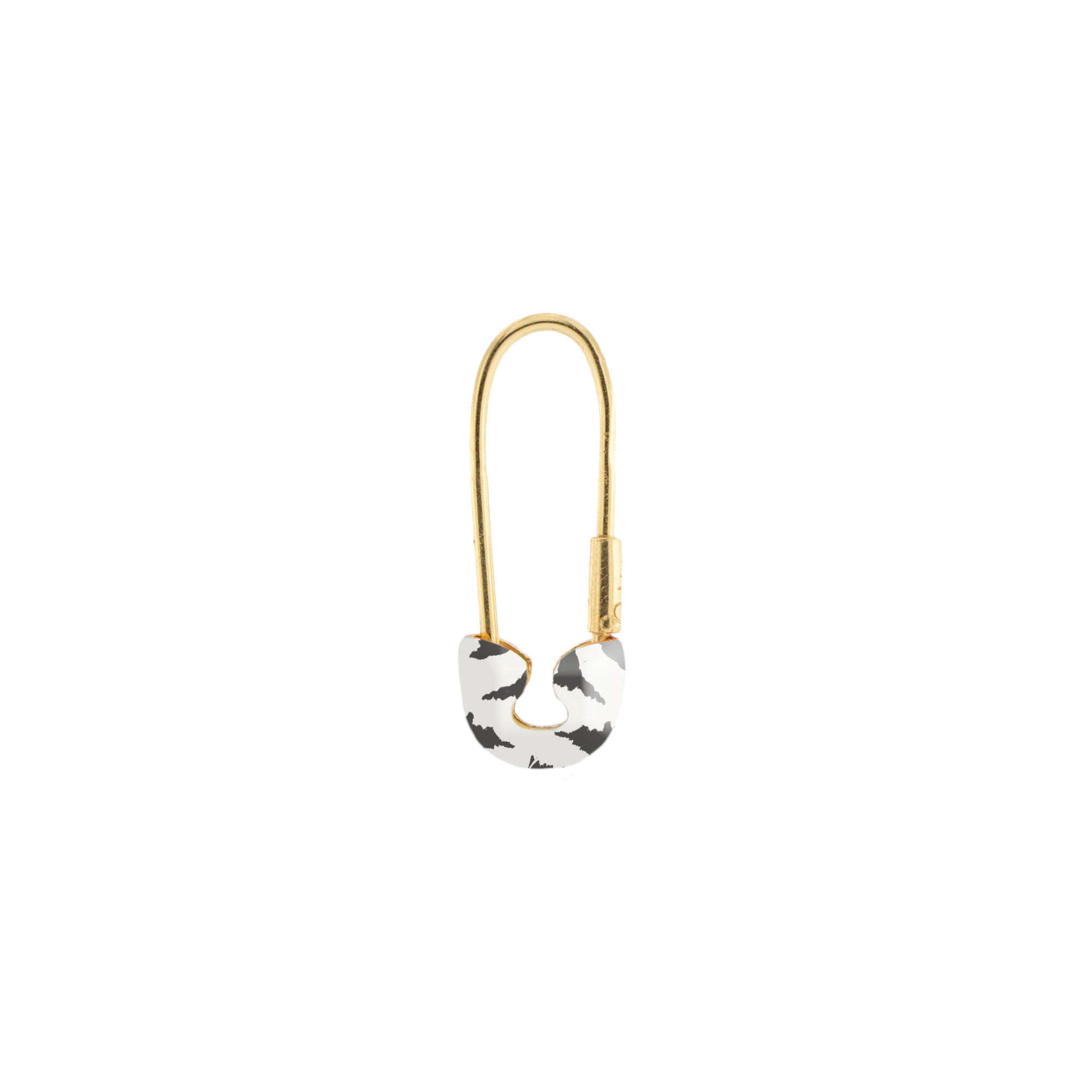 Earrings - Brooch Single Earring - Zebra Print - 1 | Rue des Mille