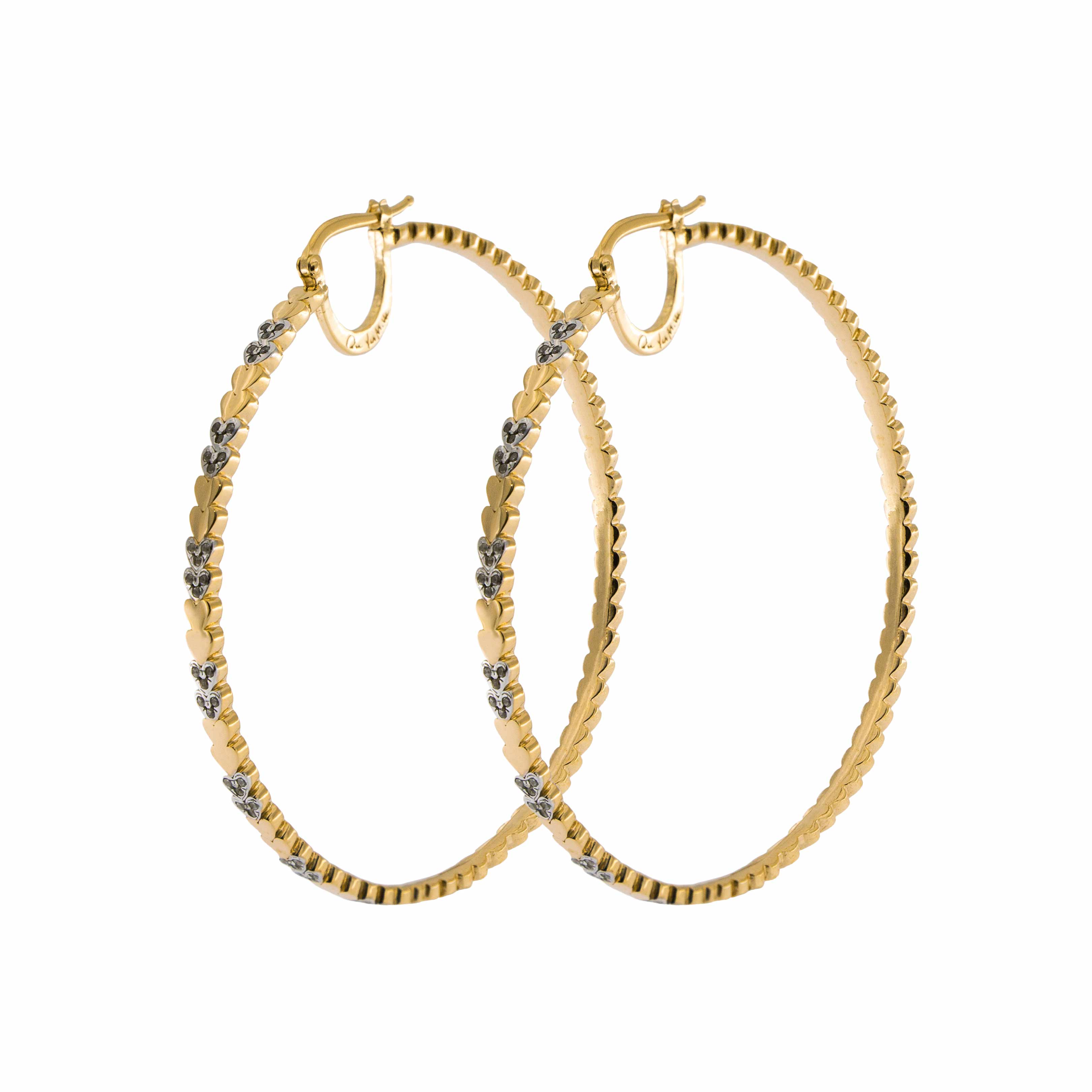 Earrings - Circle Earrings Diameter 6 - Hearts - 2 | Rue des Mille