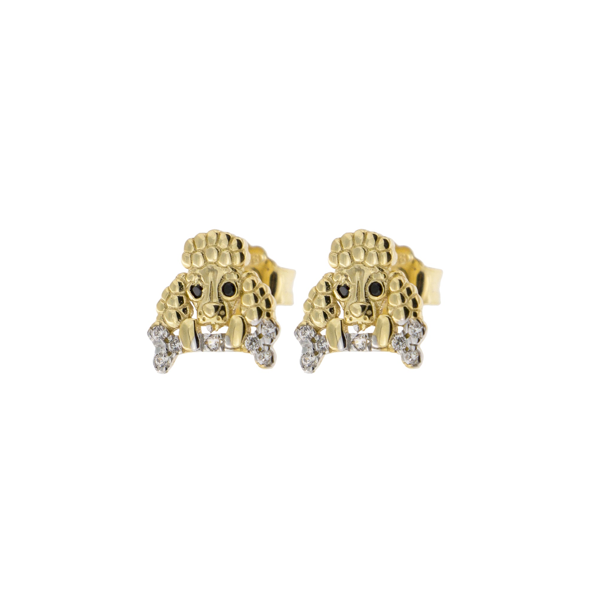 Earrings - Zirconia Earrings With Poodle - 2 | Rue des Mille