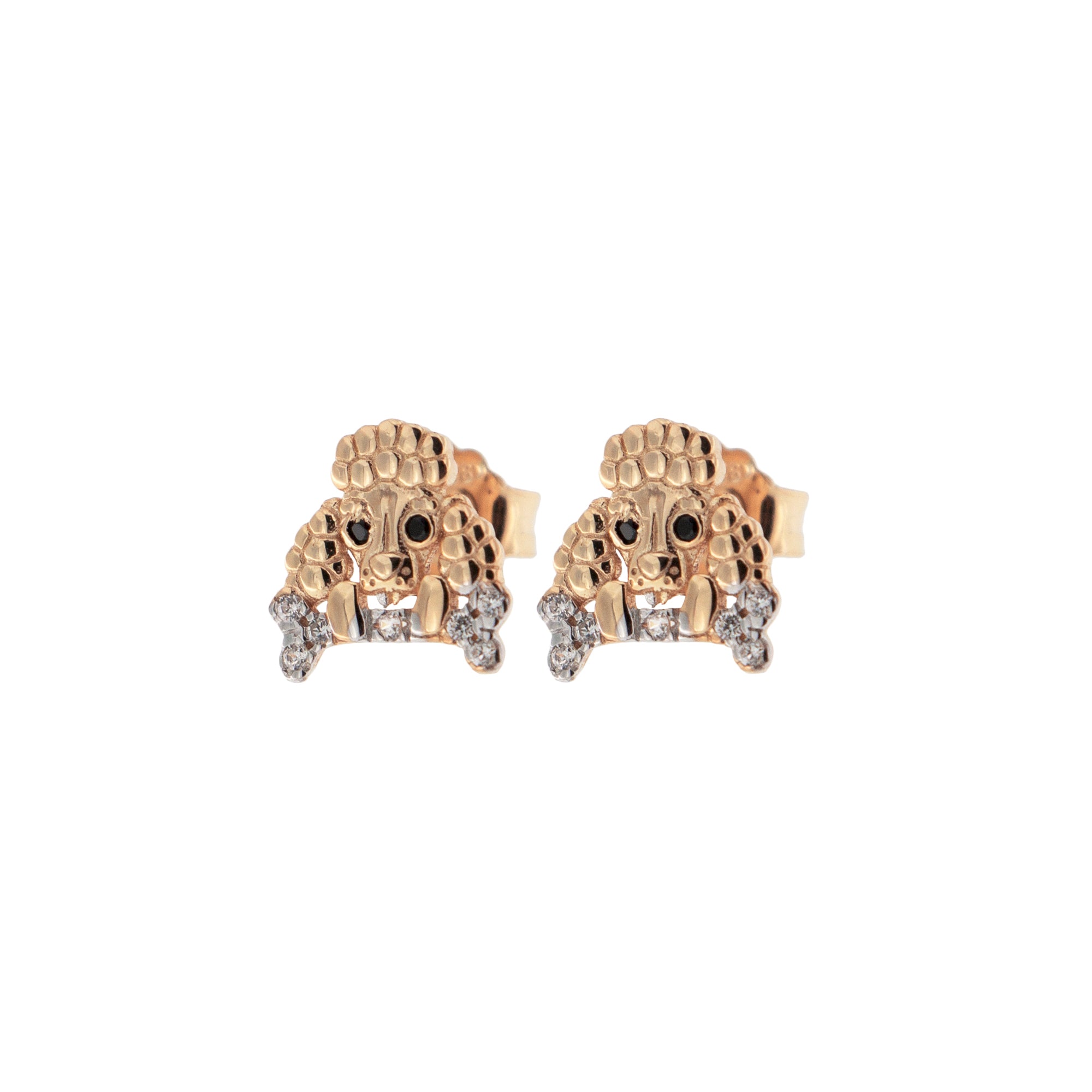 Earrings - Zirconia Earrings With Poodle - 1 | Rue des Mille