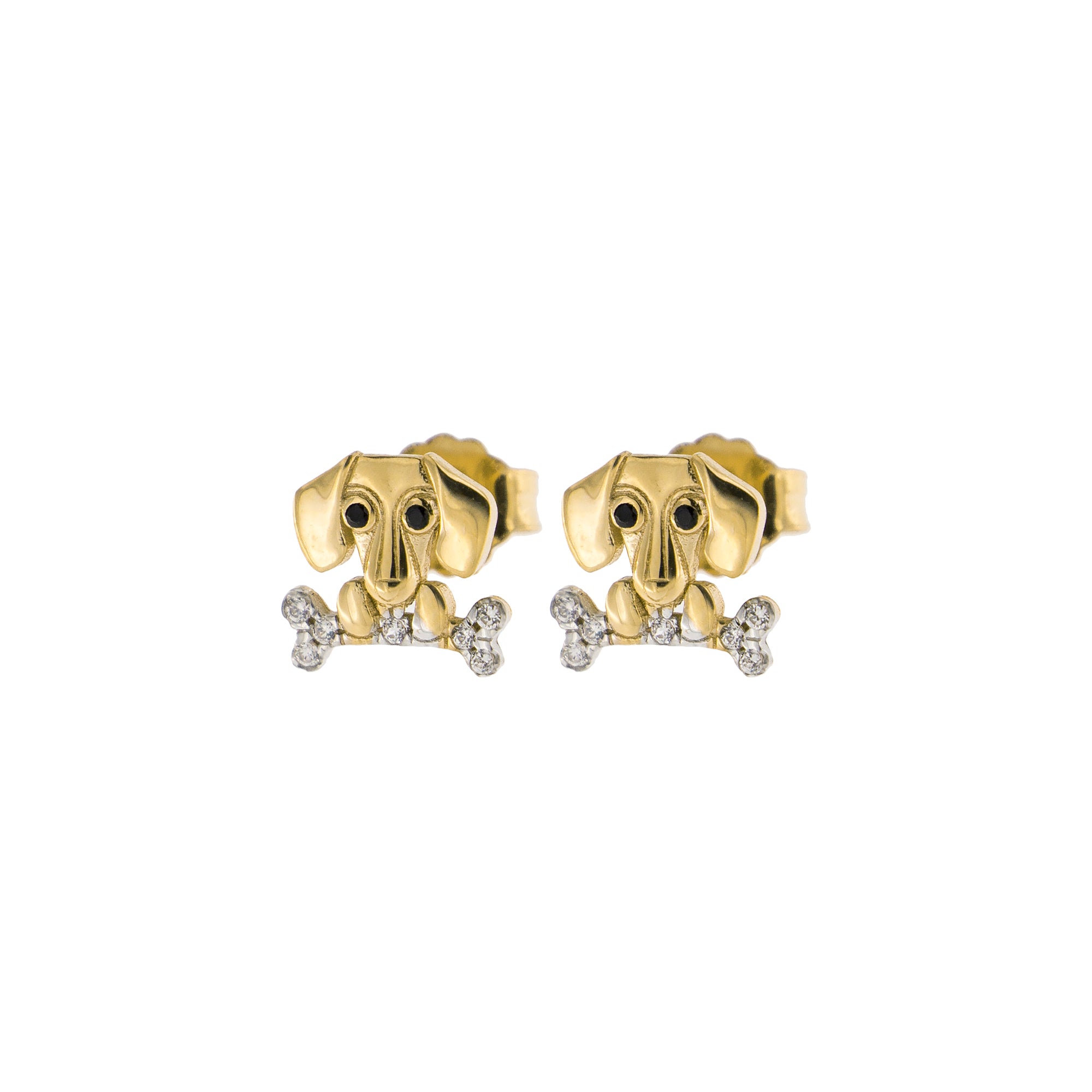 Earrings - Zirconia Earrings With Dachshund - 2 | Rue des Mille