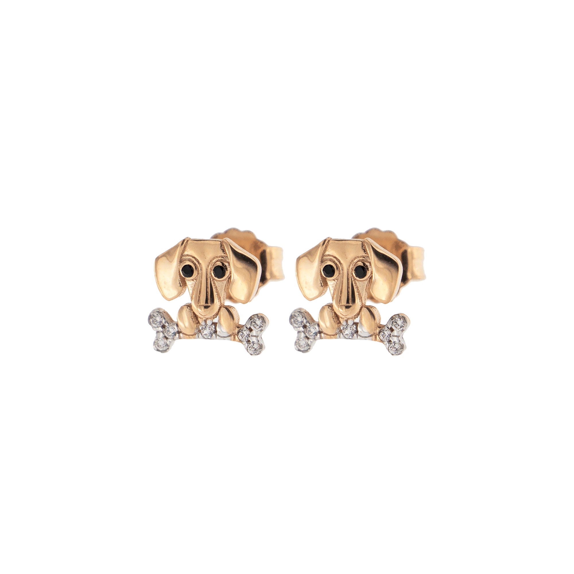 Zirconia Earrings With Dachshund