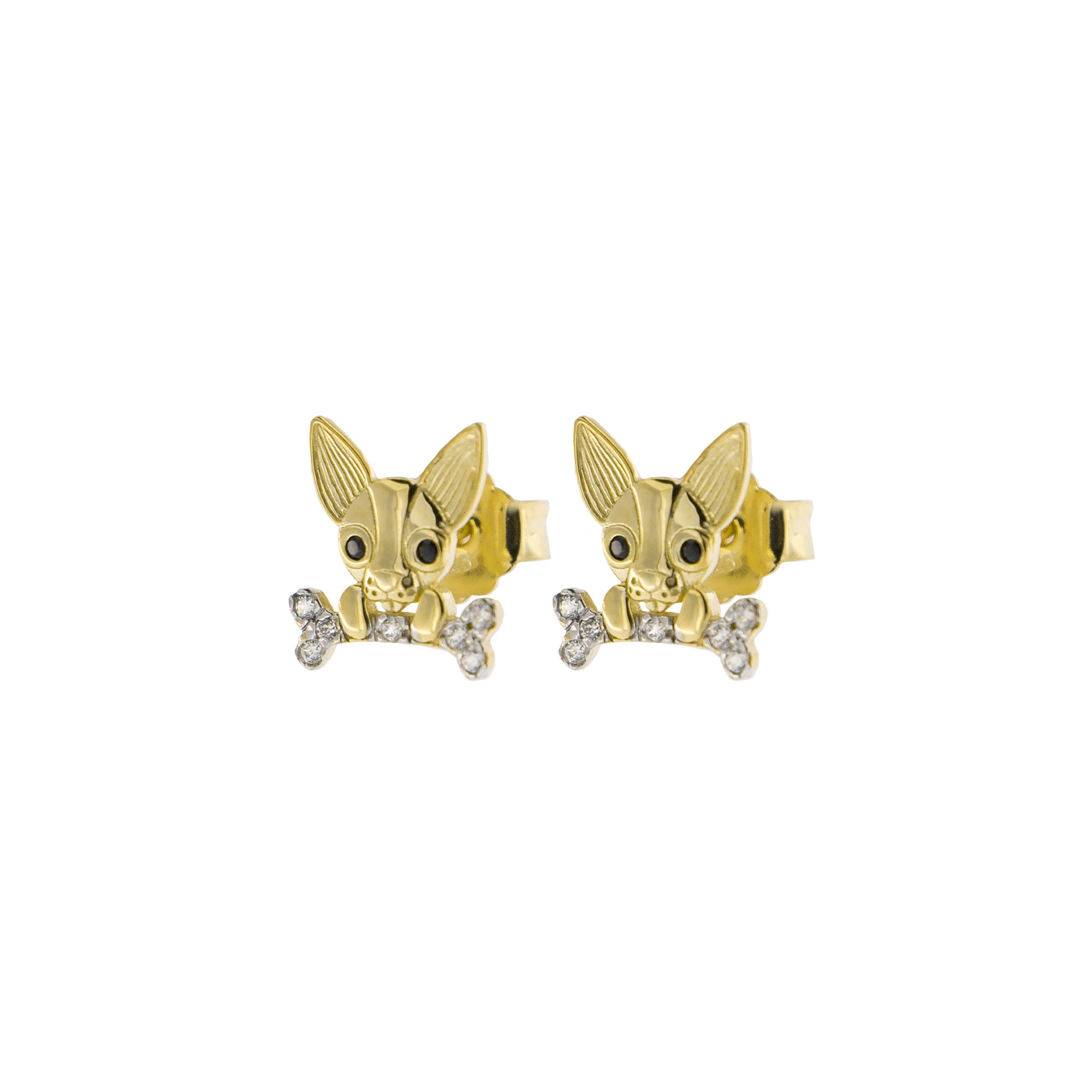 Earrings - Zirconia Earrings With Chihuahua  - 2 | Rue des Mille
