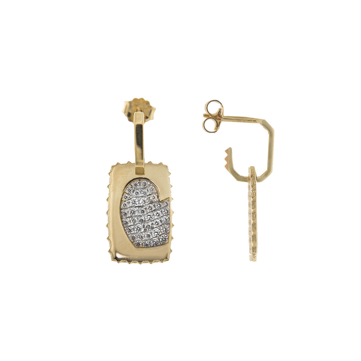 Earrings - Single earring heart medal - 2 | Rue des Mille