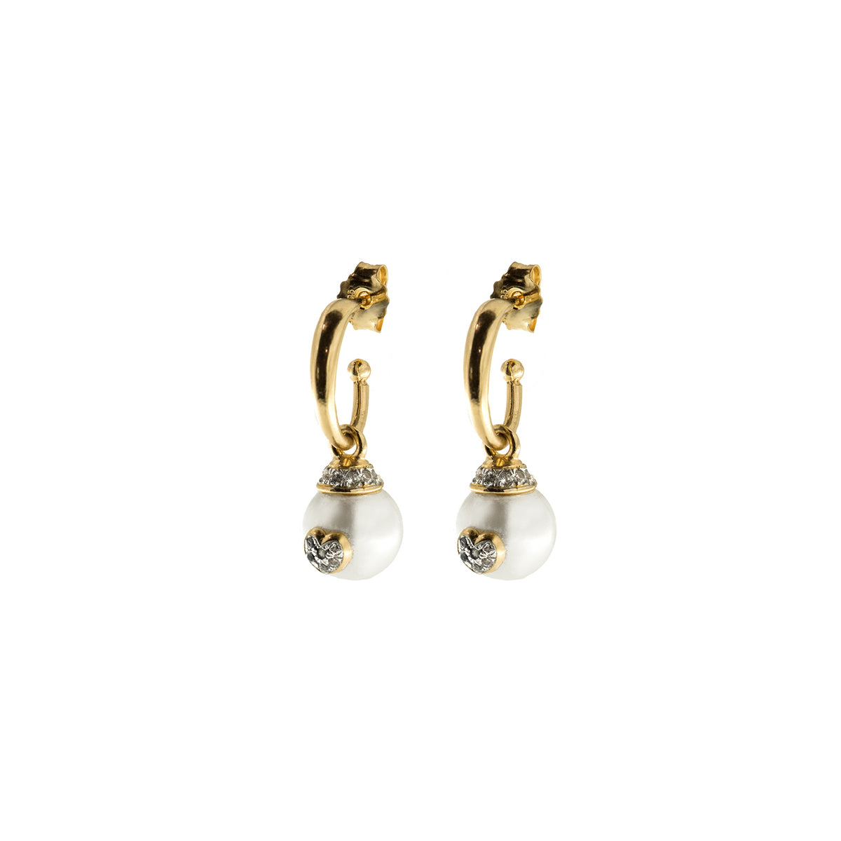 Pendientes - PENDIENTES PERLAS Y CORAZONES - GALACTICA - 1 | Rue des Mille