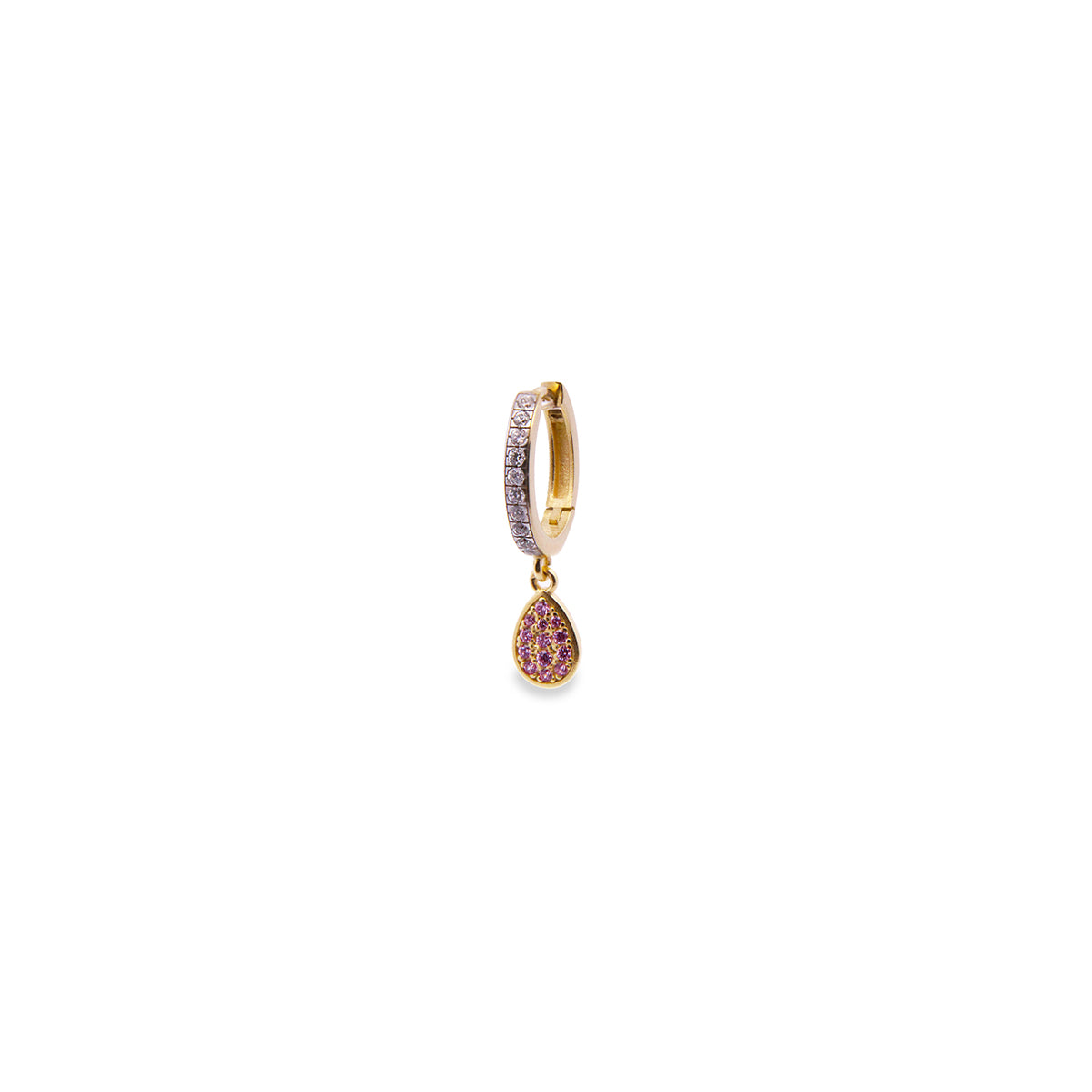 Earrings - Medium circle and drop single earring - 1 | Rue des Mille