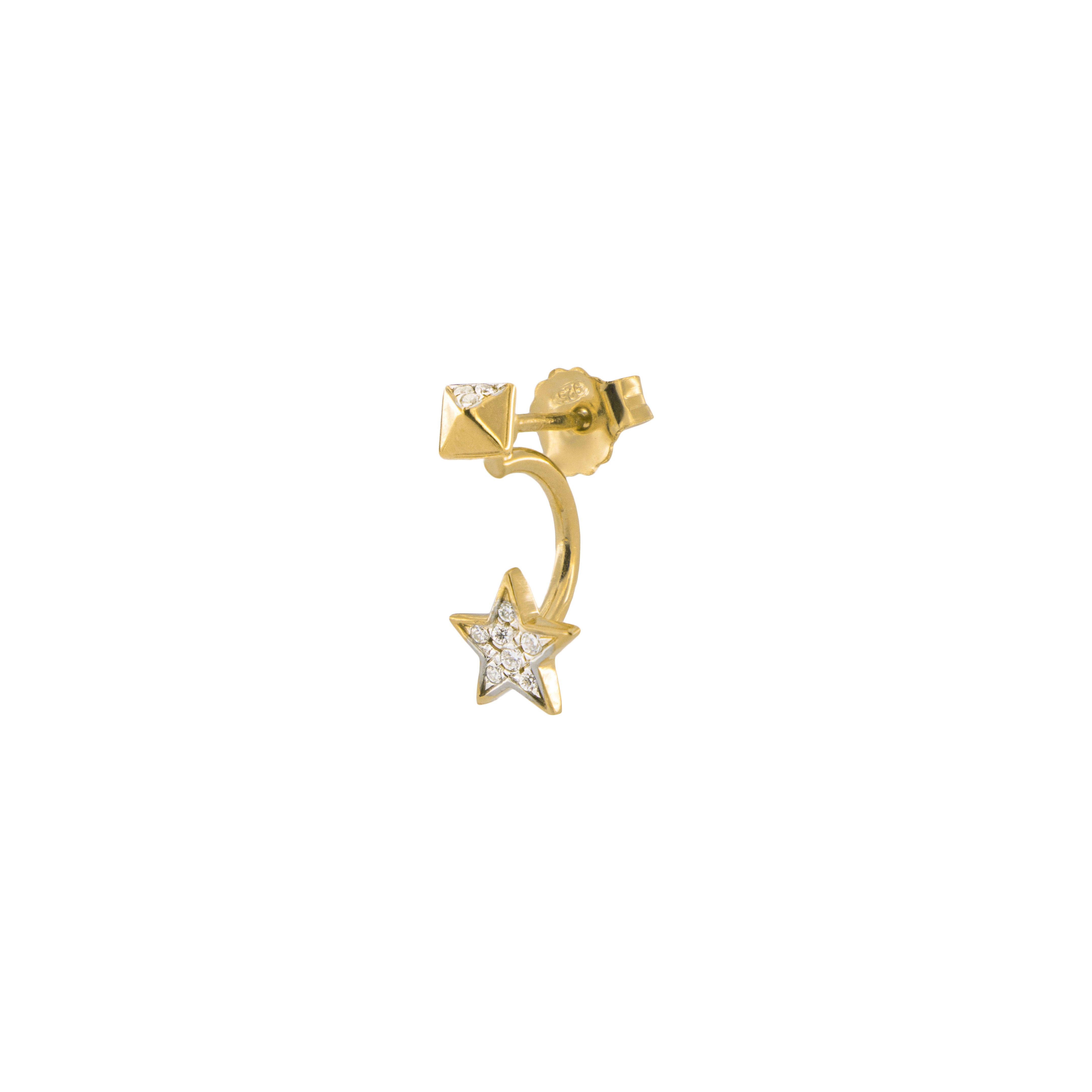 Earrings - Mono Earring with Star and Stud - 3 | Rue des Mille